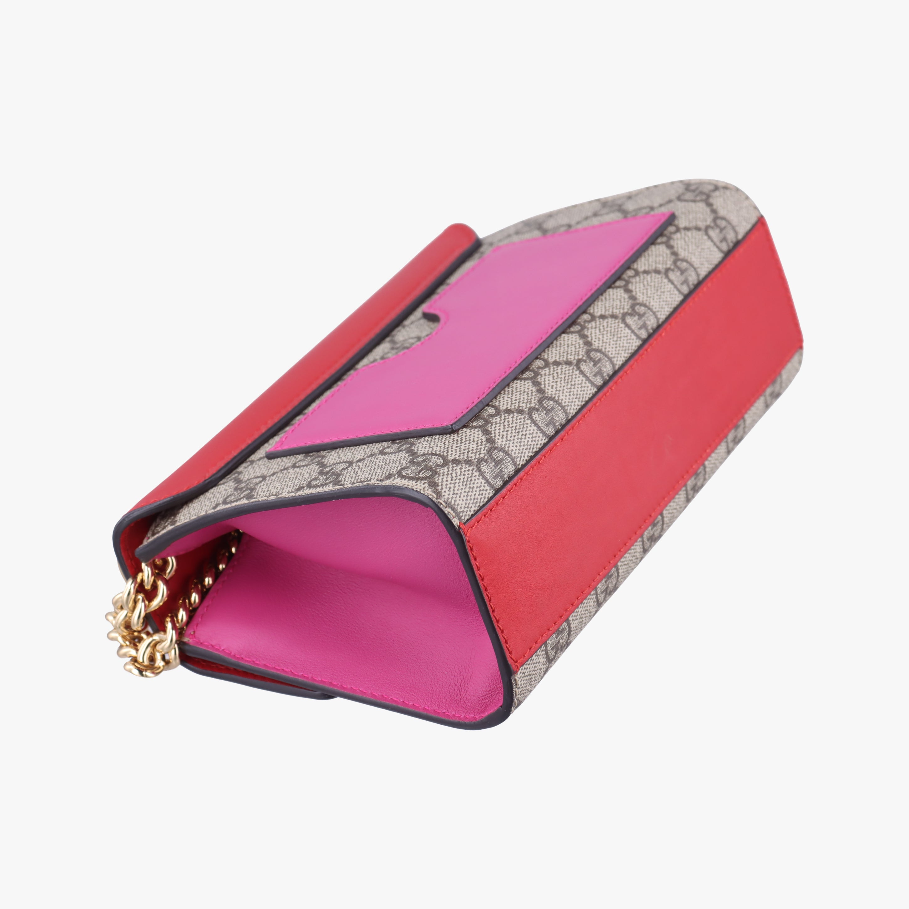 Vintage Gucci Padlock beige×red×pink PVC coated canvas×Leather 409487 shoulderbag | stylenewstar
