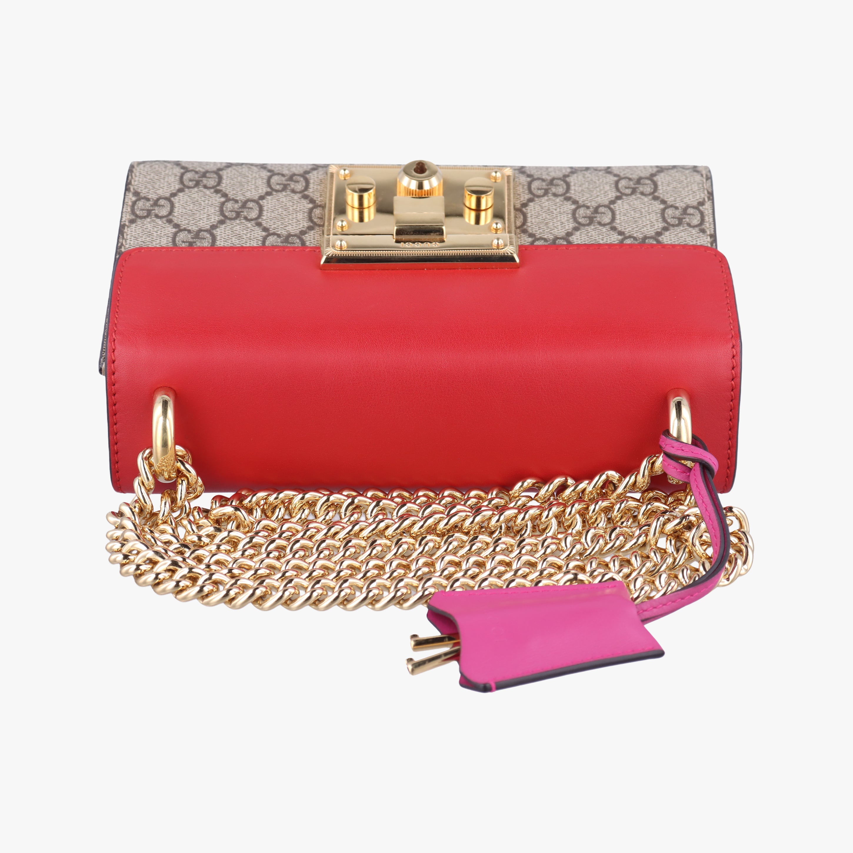 Vintage Gucci Padlock beige×red×pink PVC coated canvas×Leather 409487 shoulderbag | stylenewstar