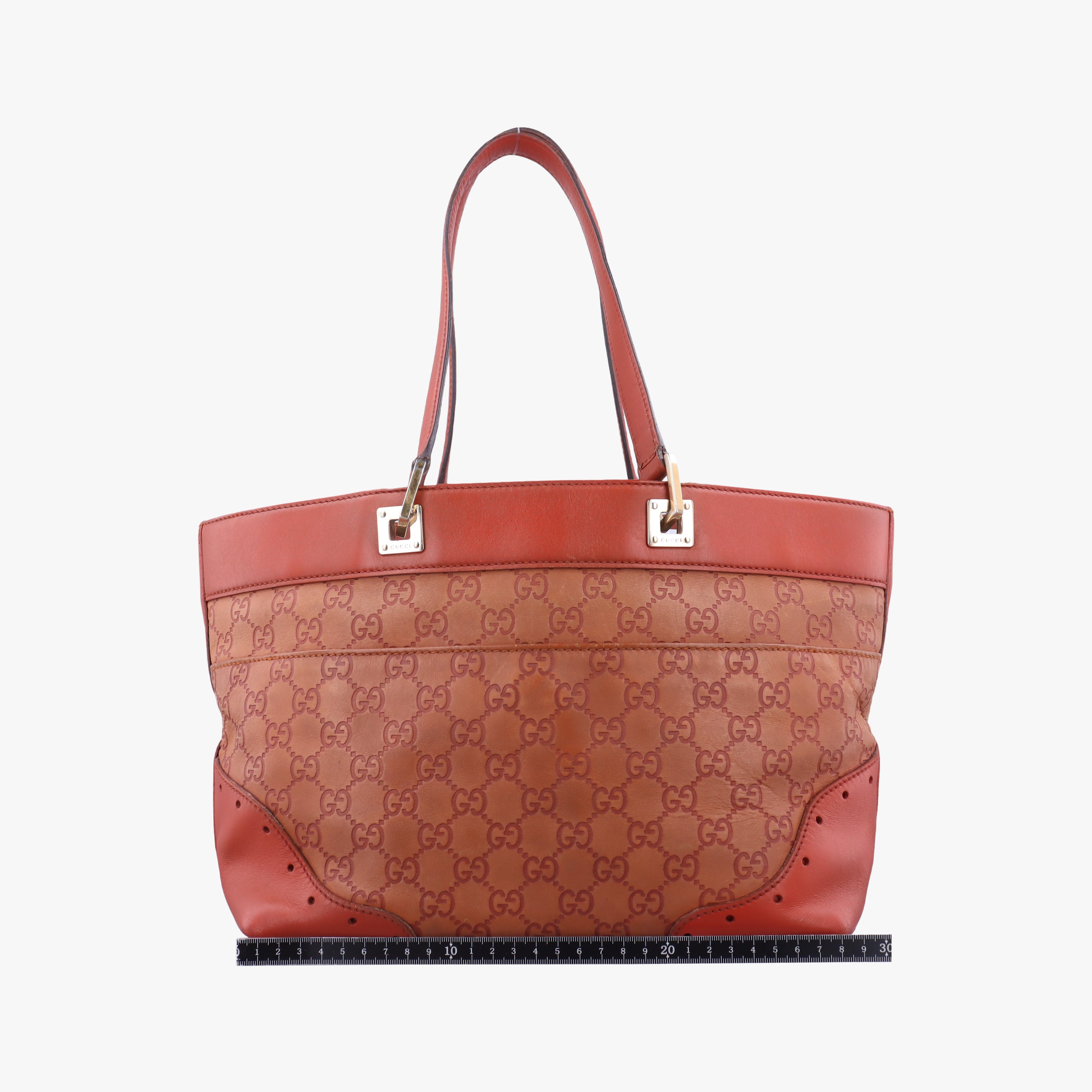 Pre-owned Gucci logo plate Orange Leather 145993 handbag | stylenewstar
