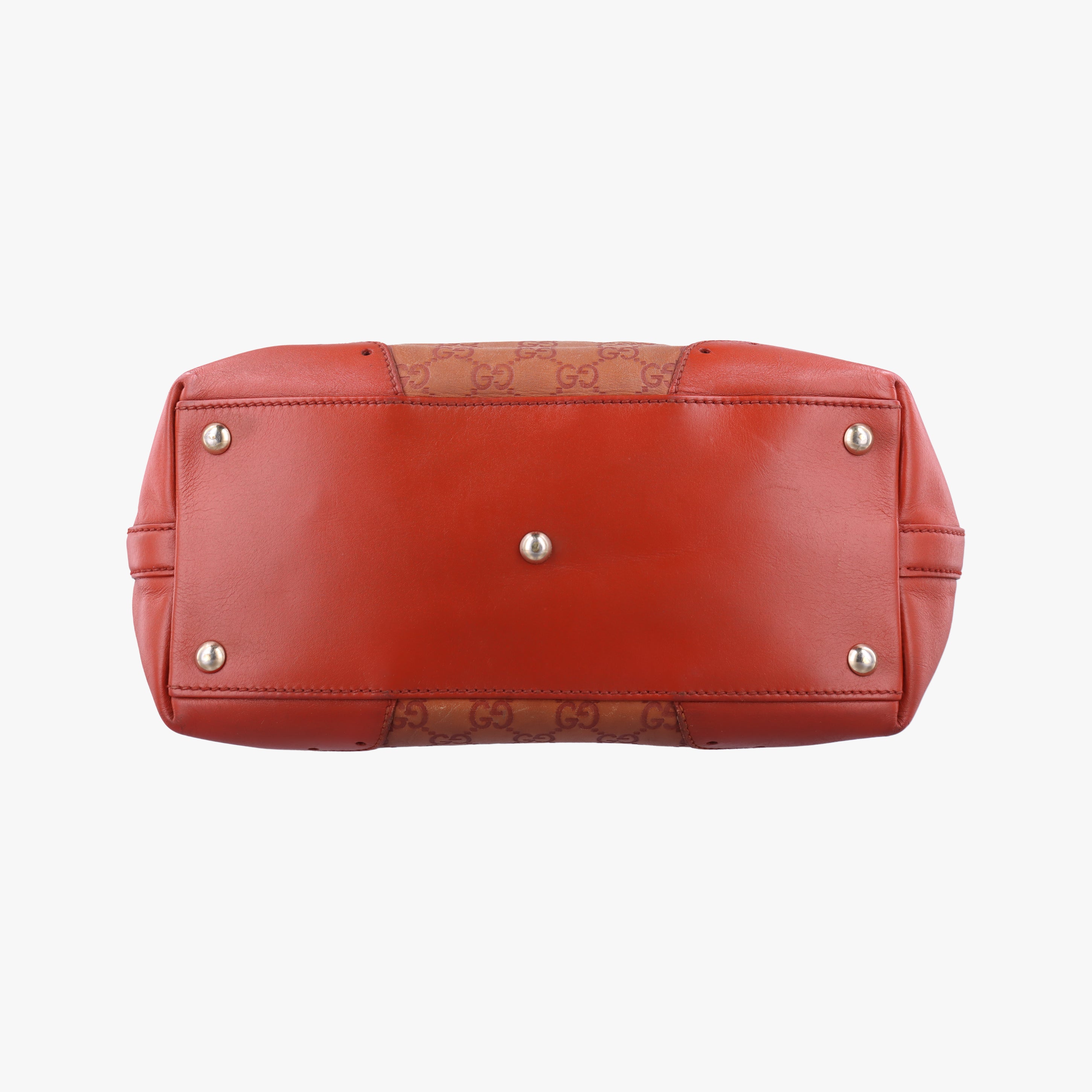 Pre-owned Gucci logo plate Orange Leather 145993 handbag | stylenewstar