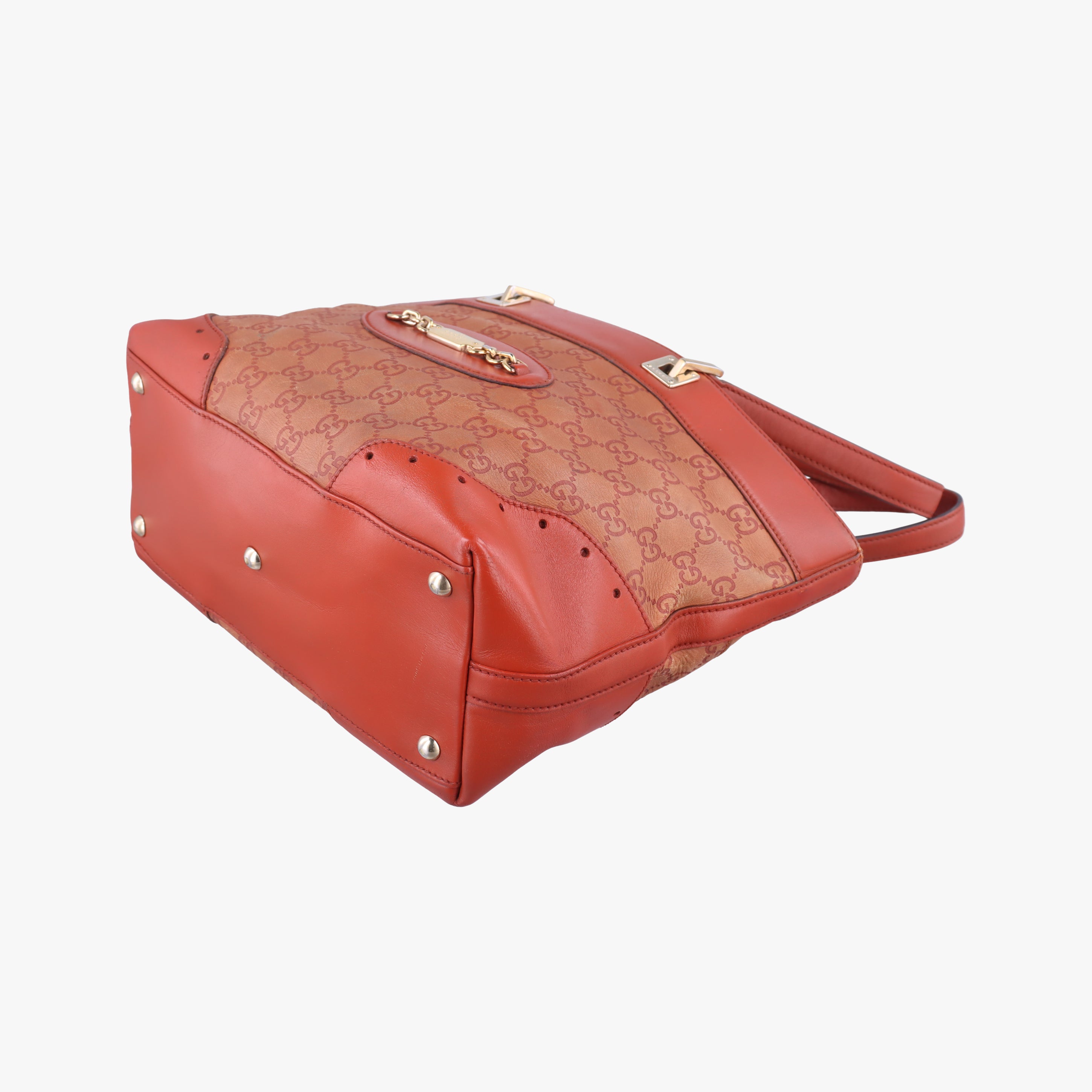 Pre-owned Gucci logo plate Orange Leather 145993 handbag | stylenewstar