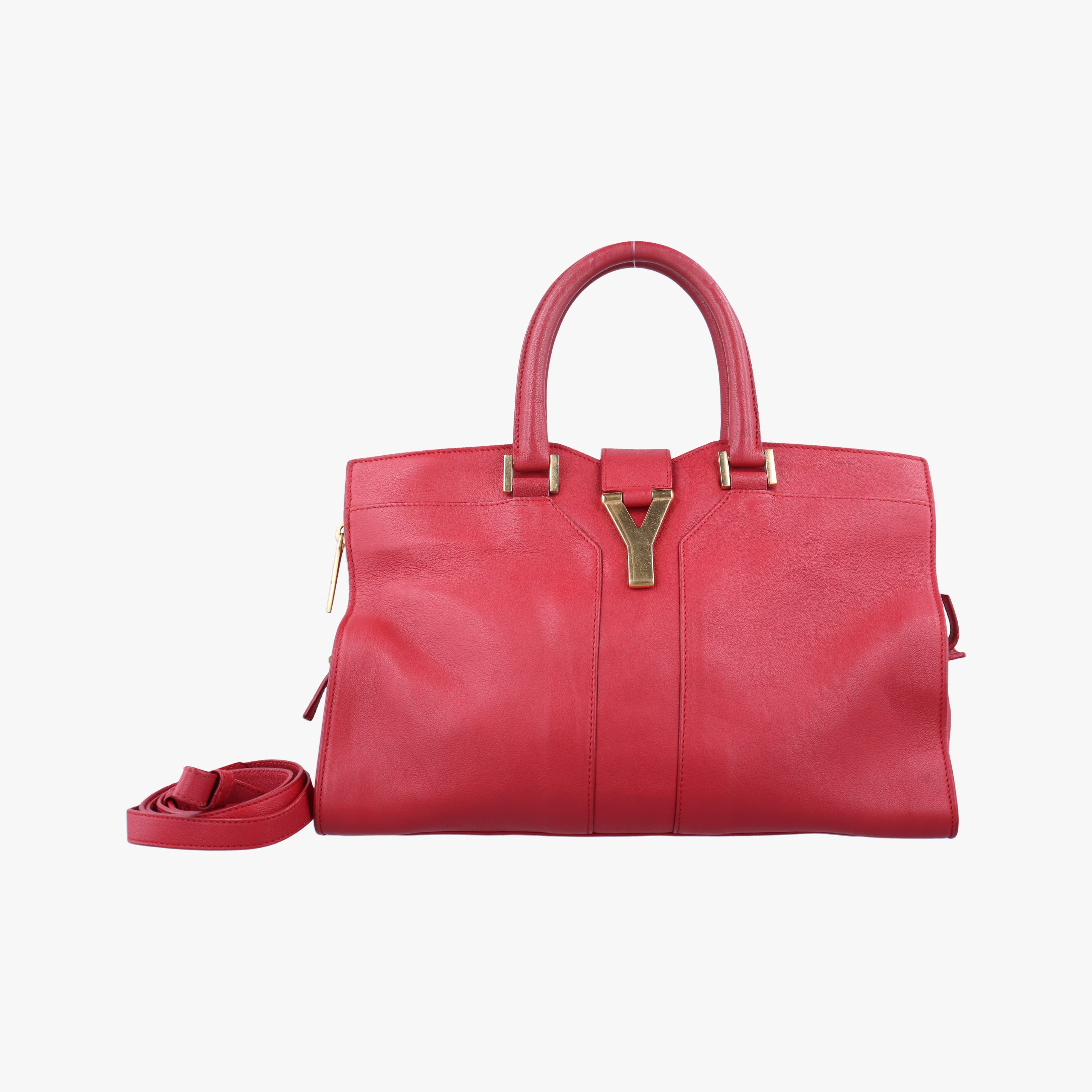 Vintage Yves Saint Laurent Cabas Chyc Mini Red Leather 311222 handbag | stylenewstar