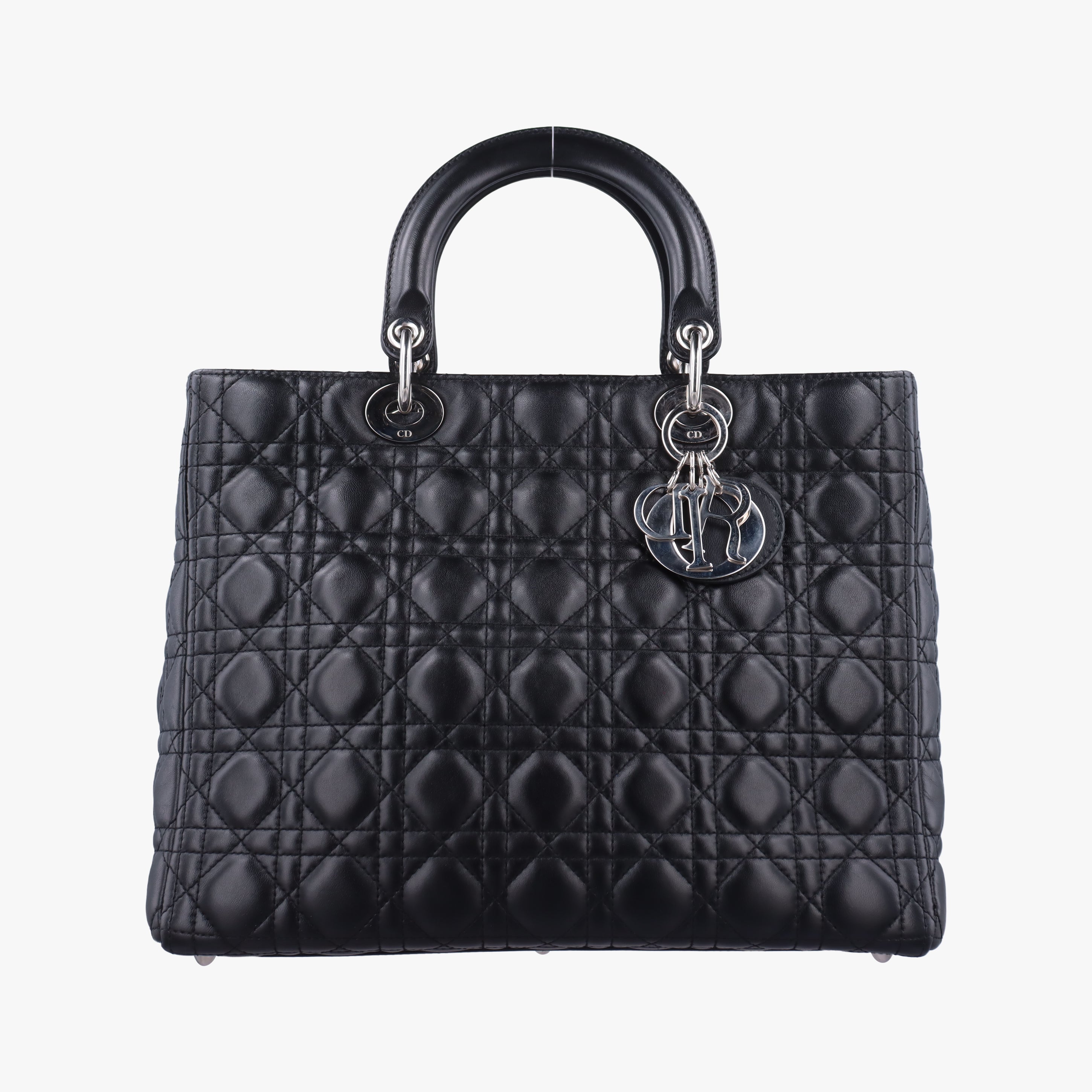 Pre-owned Christian Dior Lady Dior Black lambskin  handbag | stylenewstar