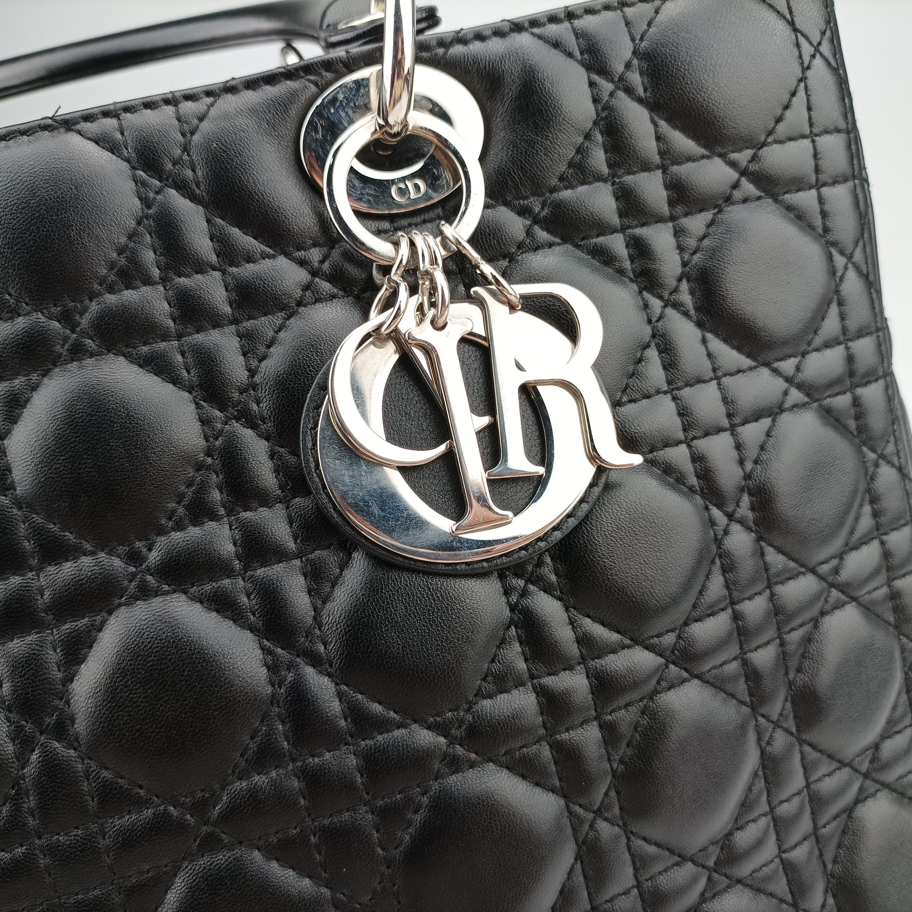 Pre-owned Christian Dior Lady Dior Black lambskin  handbag | stylenewstar