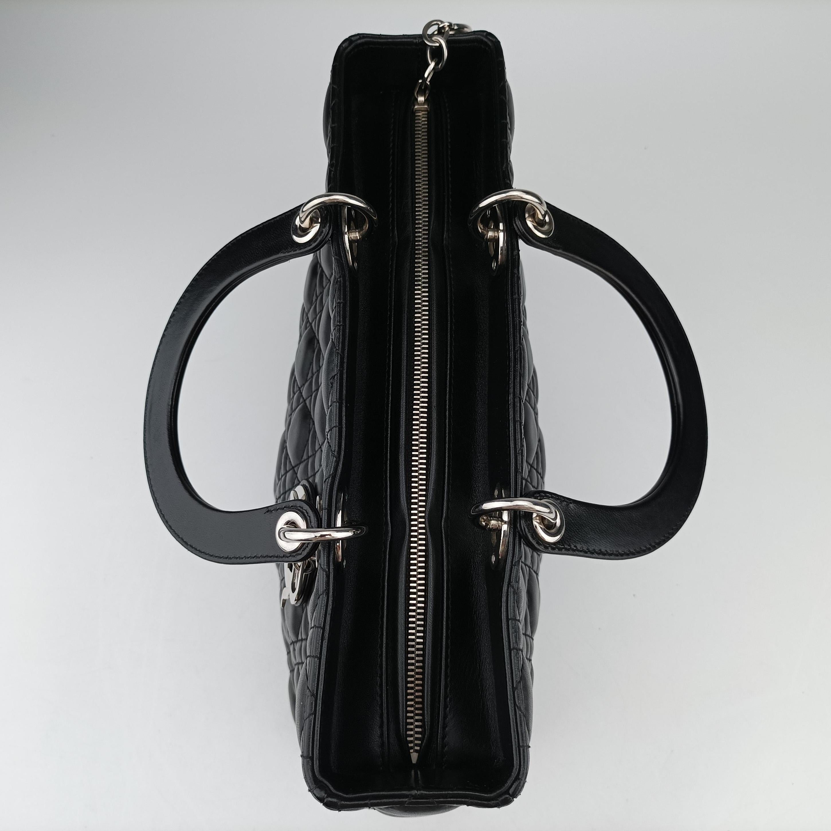 Pre-owned Christian Dior Lady Dior Black lambskin  handbag | stylenewstar