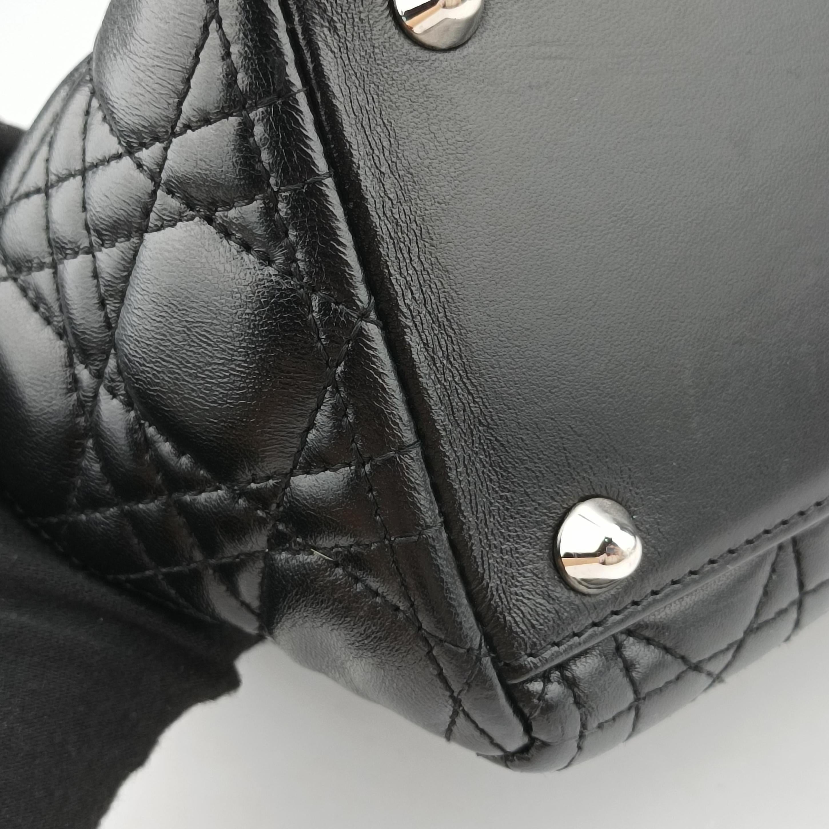 Pre-owned Christian Dior Lady Dior Black lambskin  handbag | stylenewstar