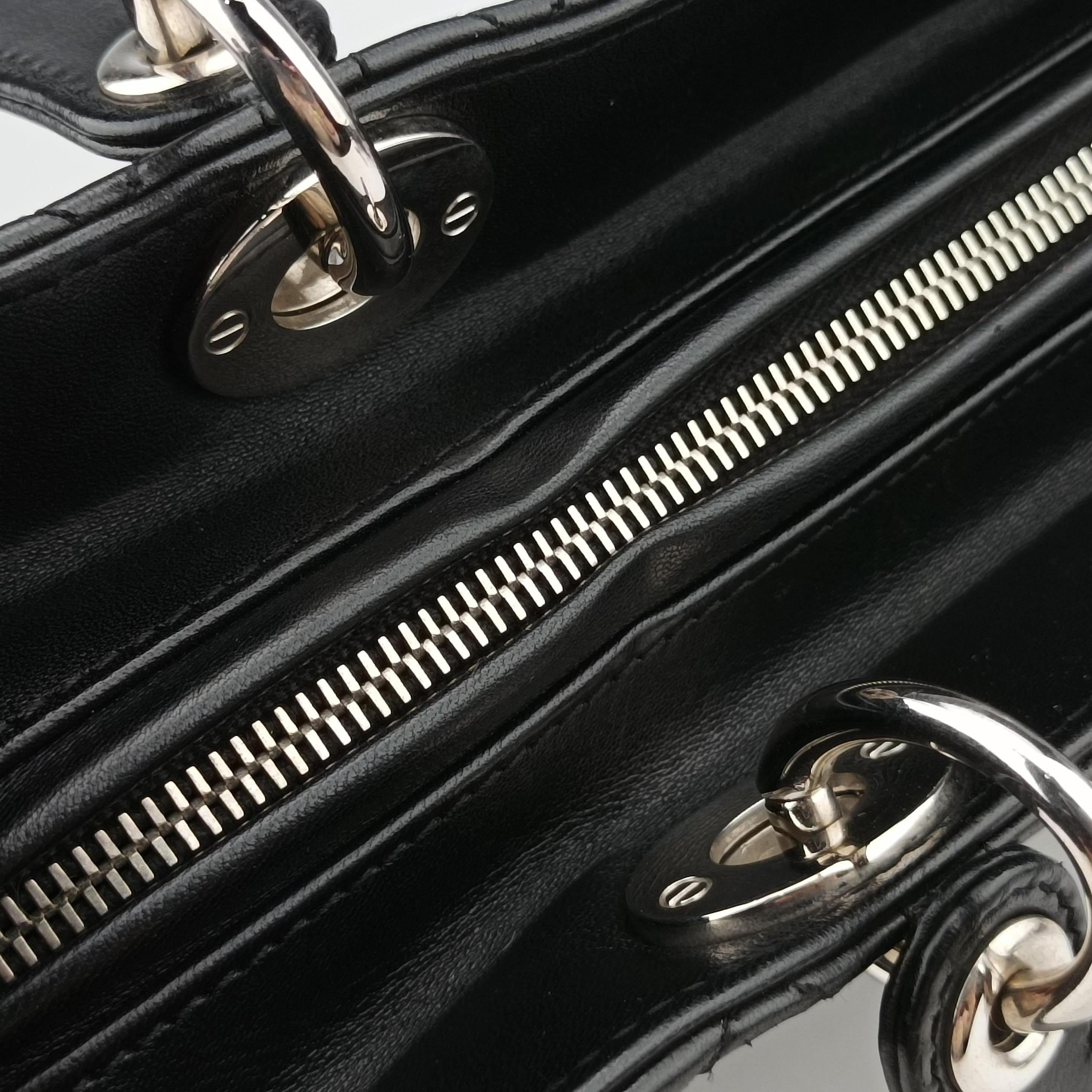 Pre-owned Christian Dior Lady Dior Black lambskin  handbag | stylenewstar