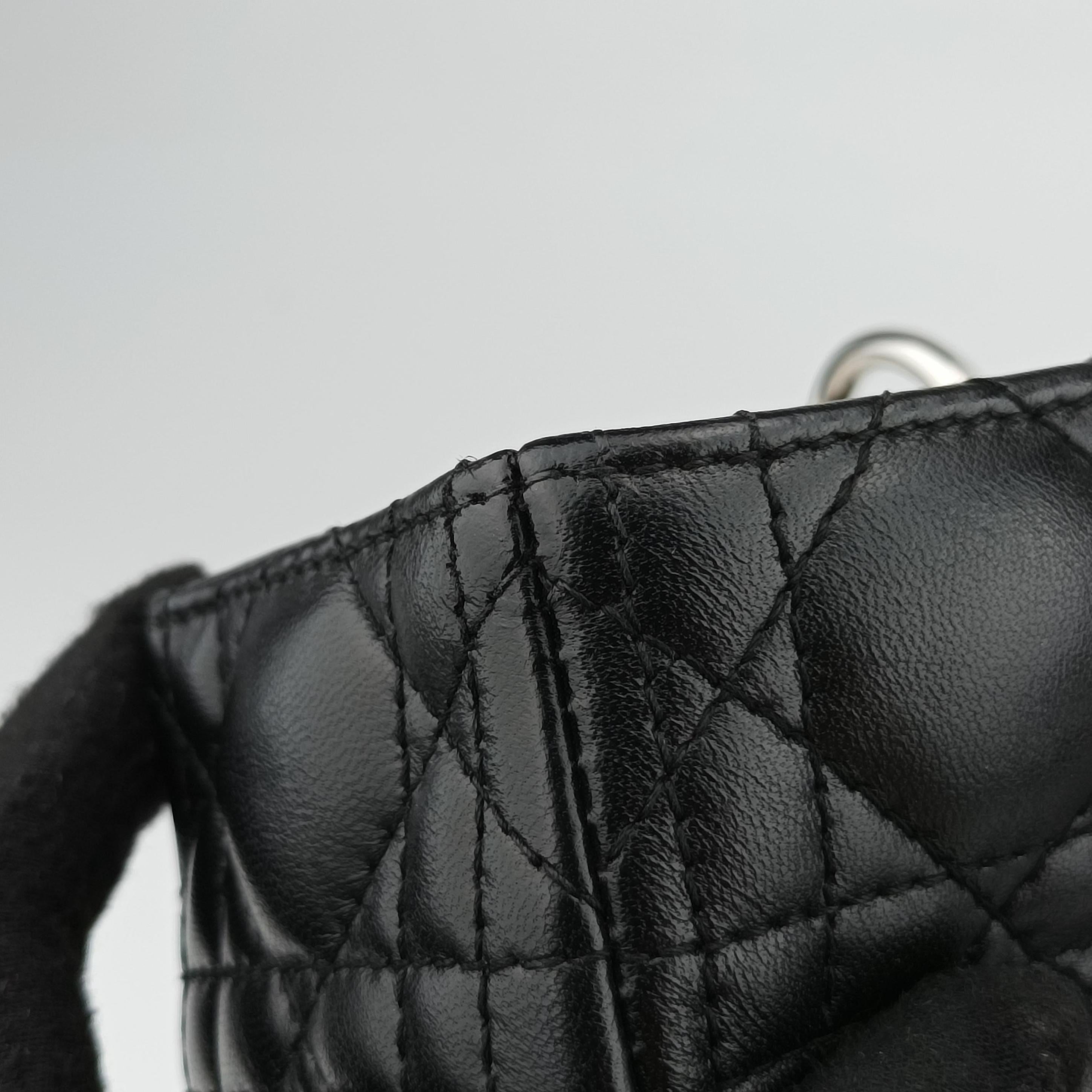 Pre-owned Christian Dior Lady Dior Black lambskin  handbag | stylenewstar