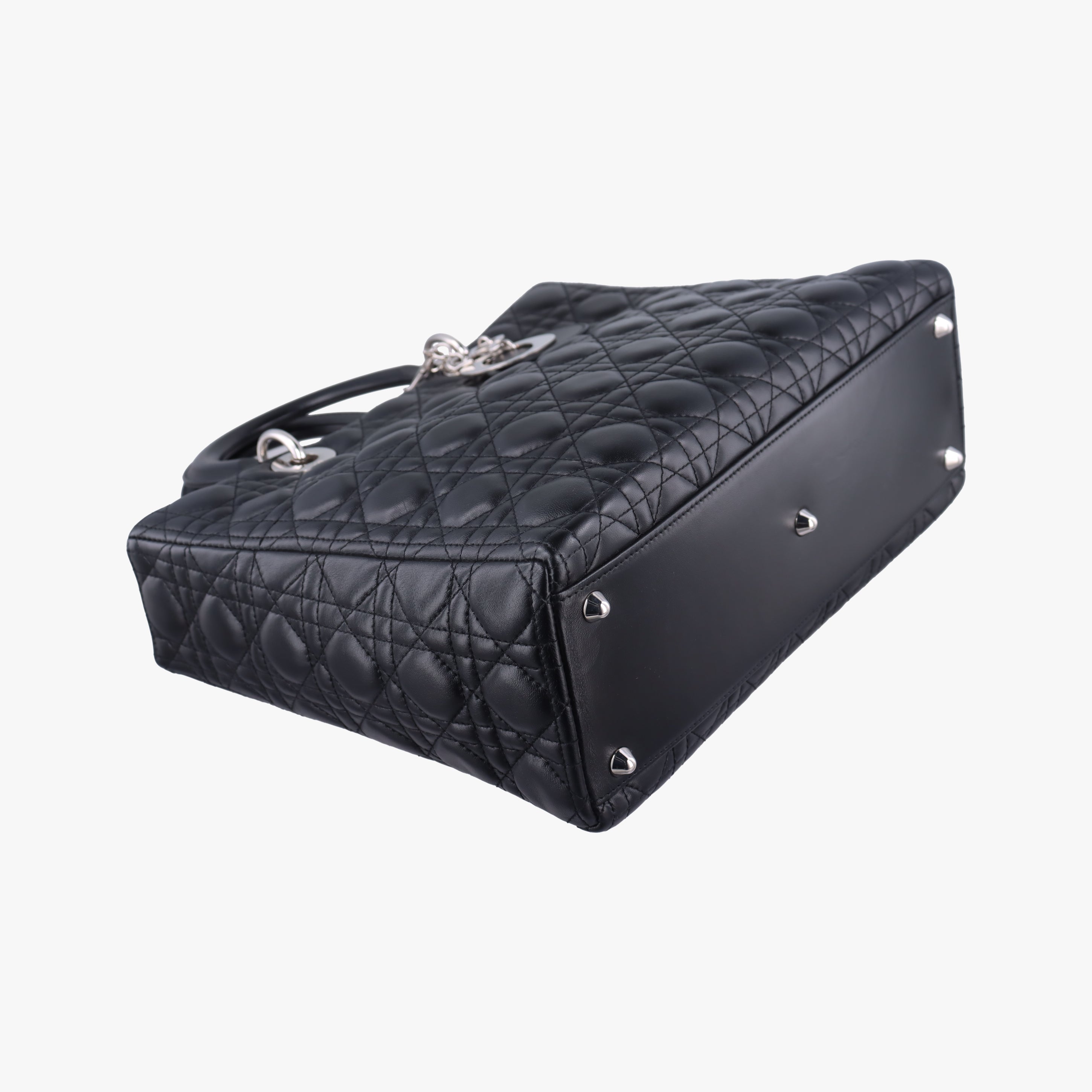 Pre-owned Christian Dior Lady Dior Black lambskin  handbag | stylenewstar