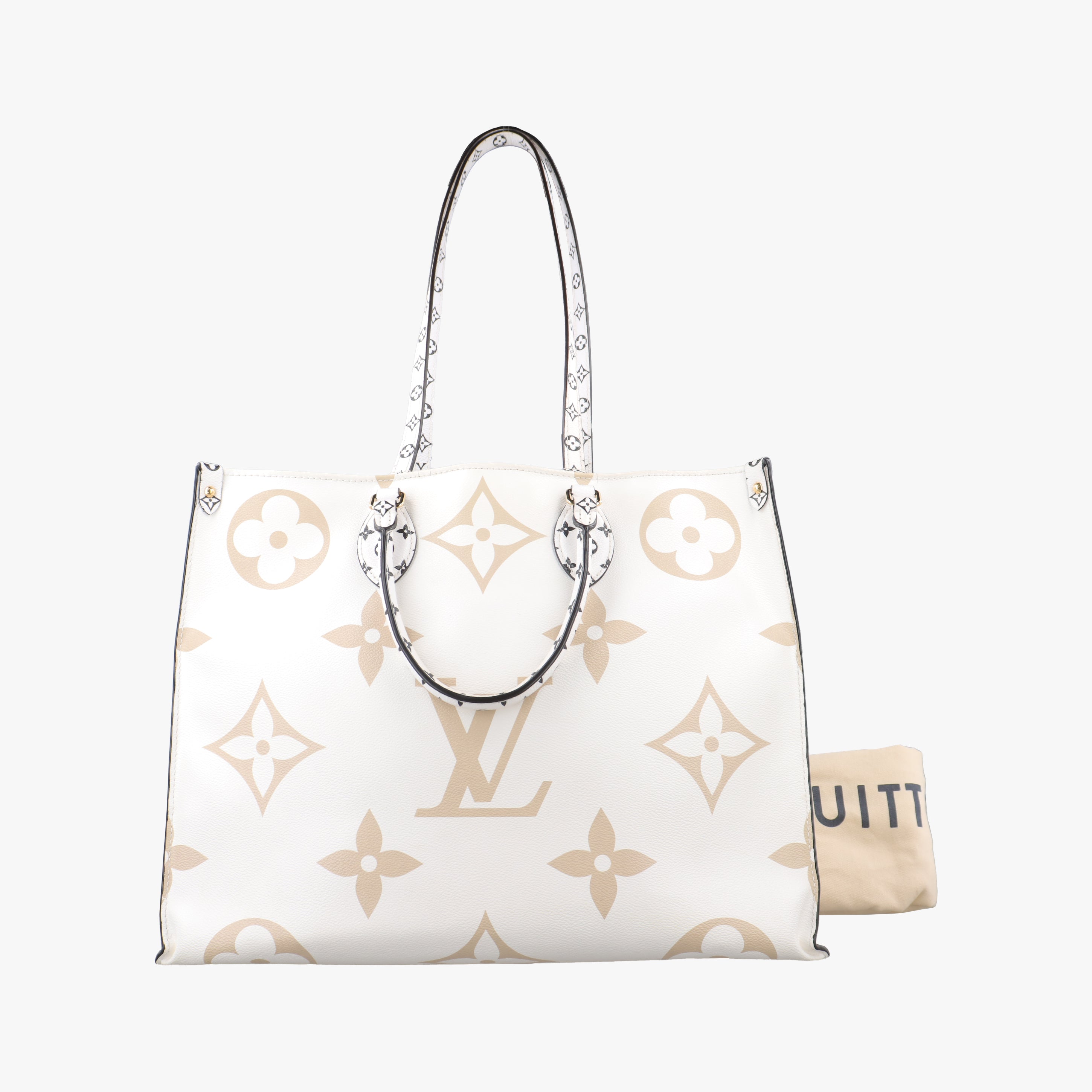 Pre-owned Louis Vuitton On The Go GM CREME×green×multicolor Monogram Giant M44571 shoulderbag | stylenewstar