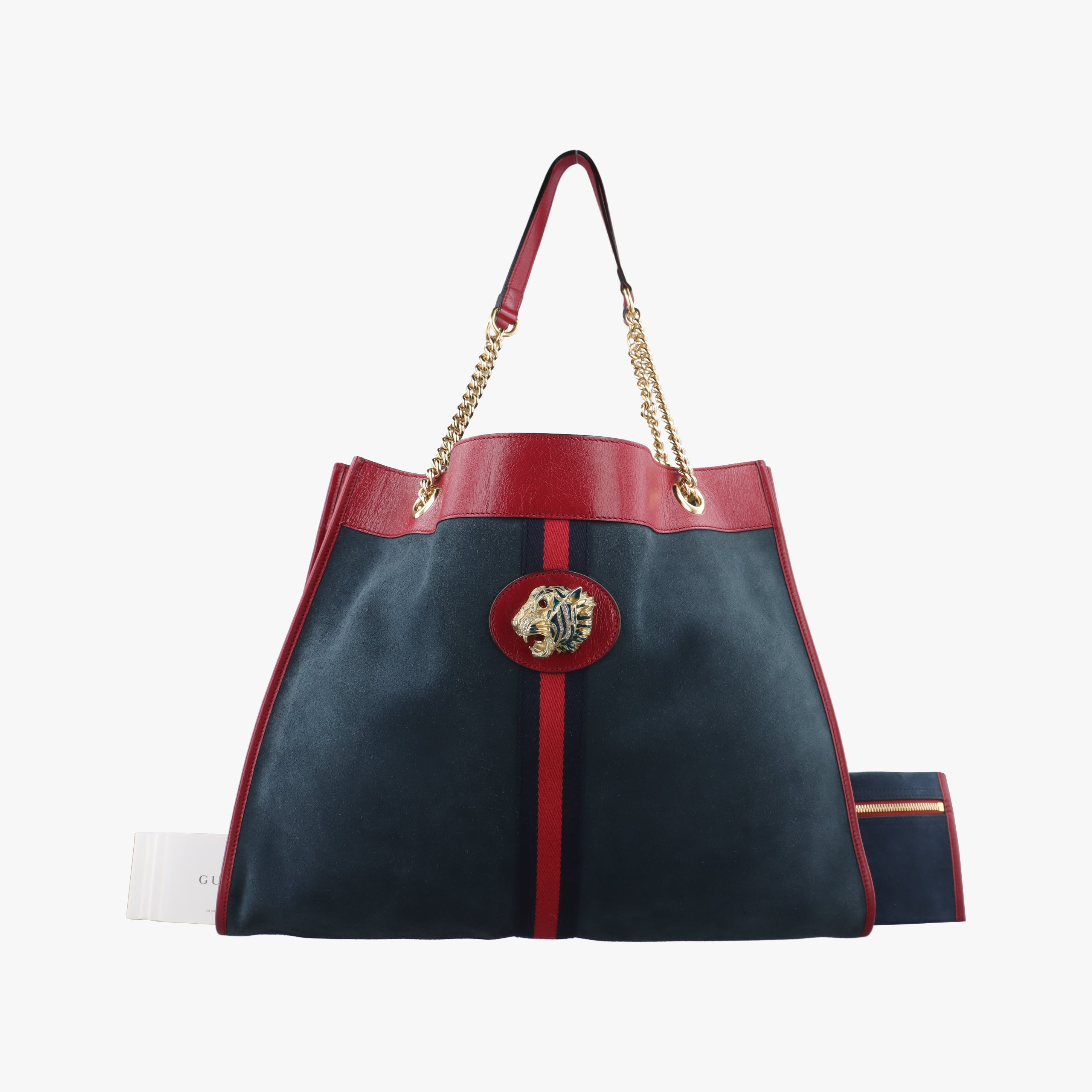Vintage Gucci Rajah Navy×red Suede 537219 shoulderbag | stylenewstar