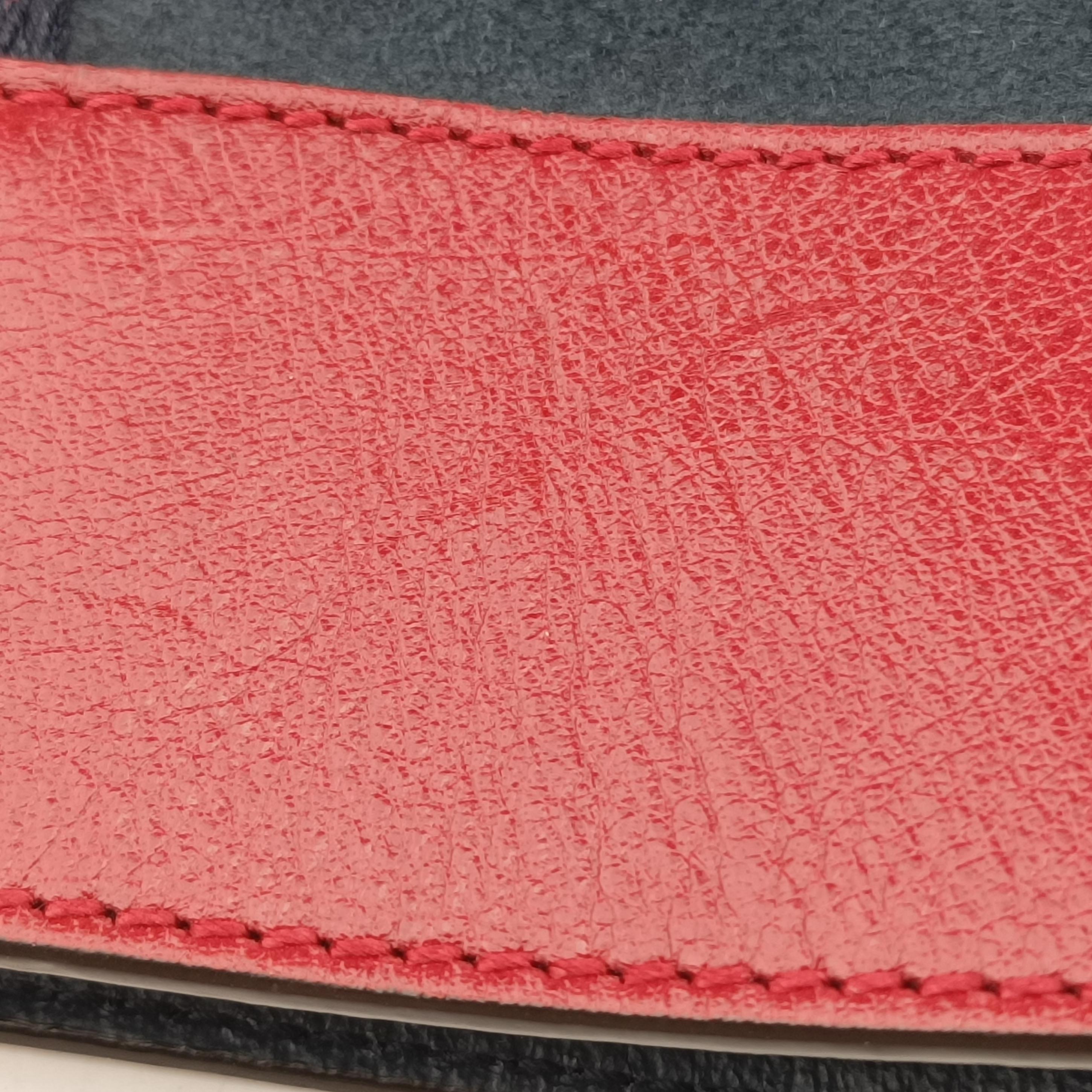 Vintage Gucci Rajah Navy×red Suede 537219 shoulderbag | stylenewstar