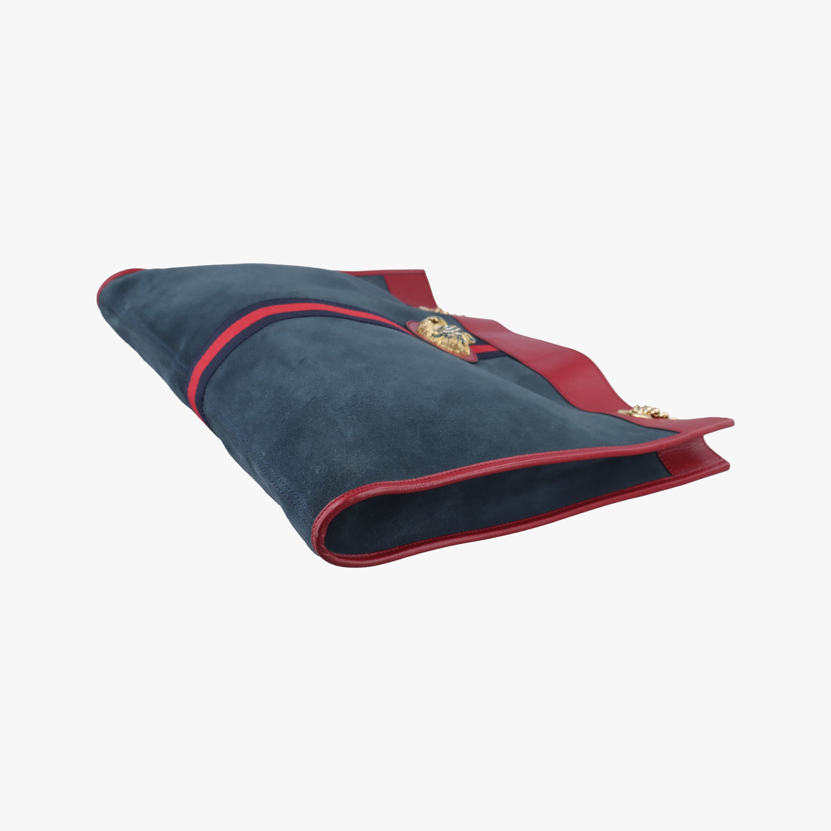 Vintage Gucci Rajah Navy×red Suede 537219 shoulderbag | stylenewstar
