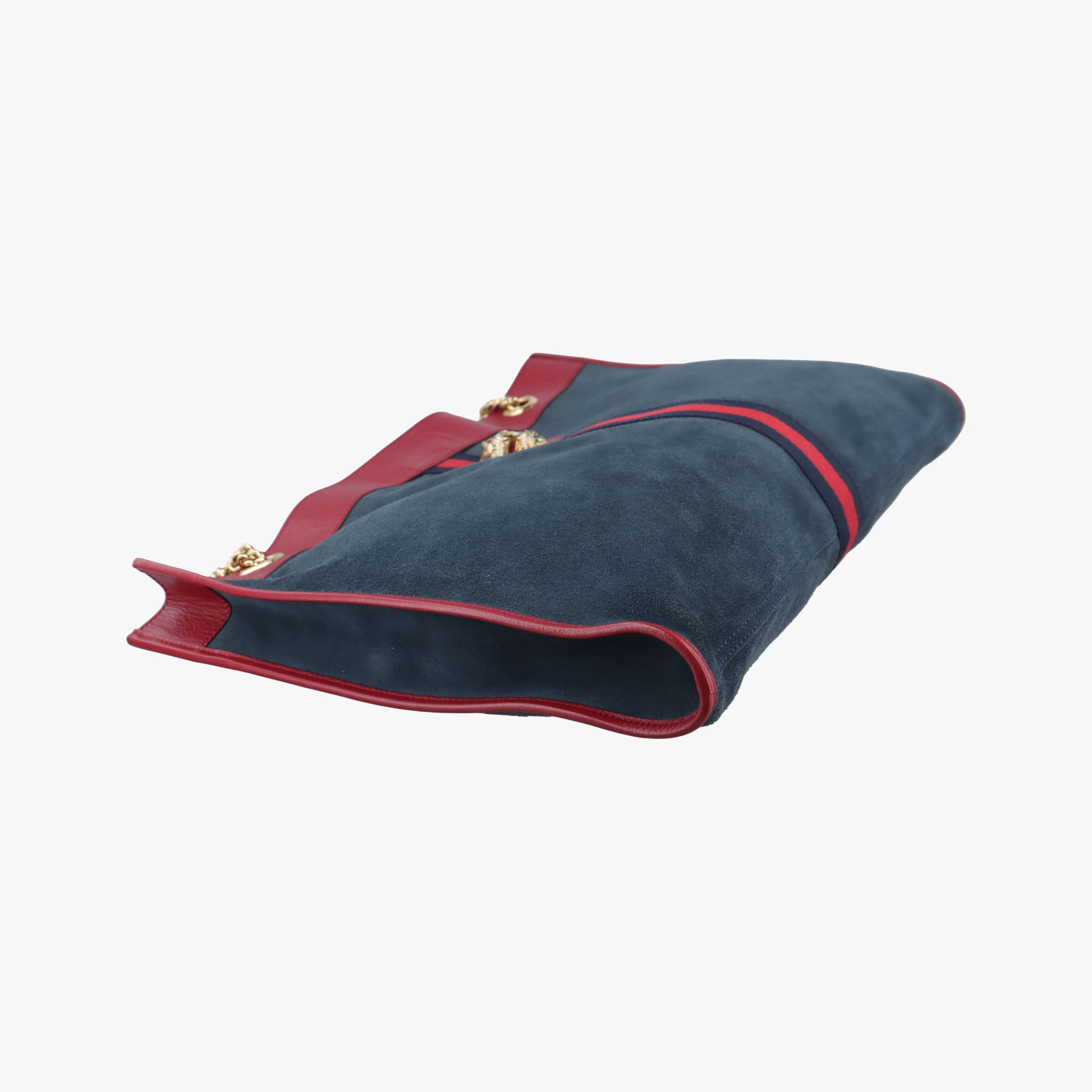Vintage Gucci Rajah Navy×red Suede 537219 shoulderbag | stylenewstar