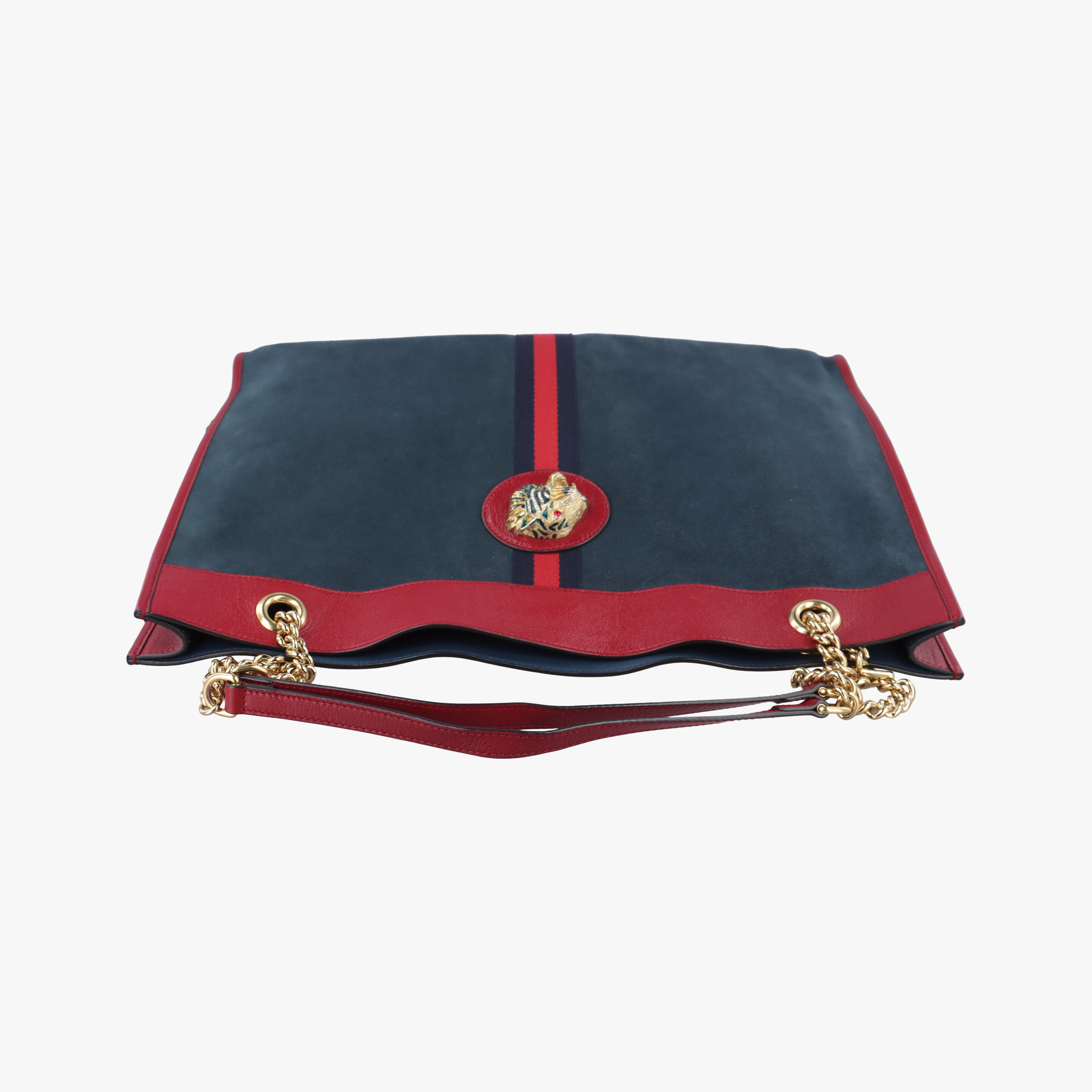 Vintage Gucci Rajah Navy×red Suede 537219 shoulderbag | stylenewstar