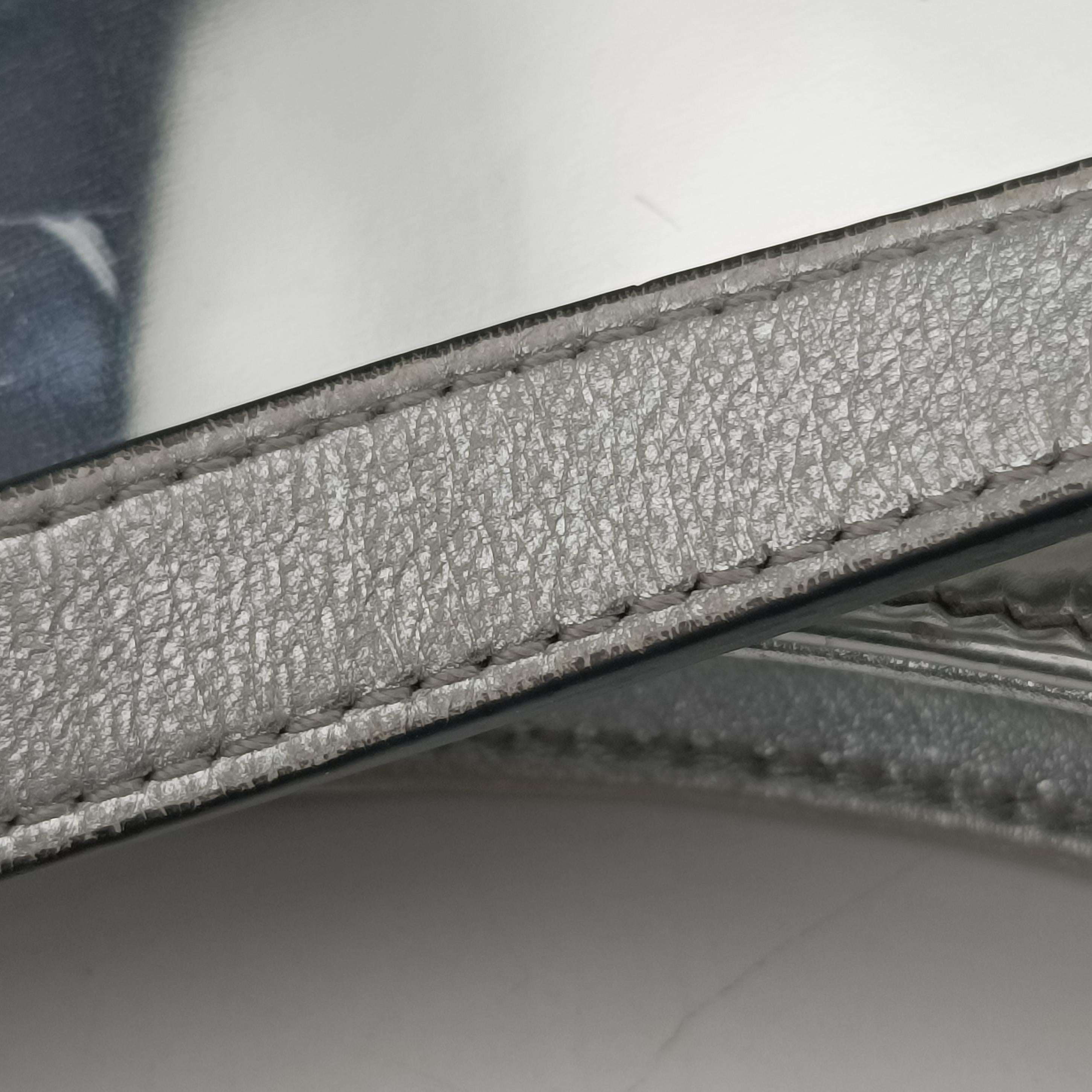 Pre-owned Prada Cleo Silver Enamel 1BC499 shoulderbag | stylenewstar