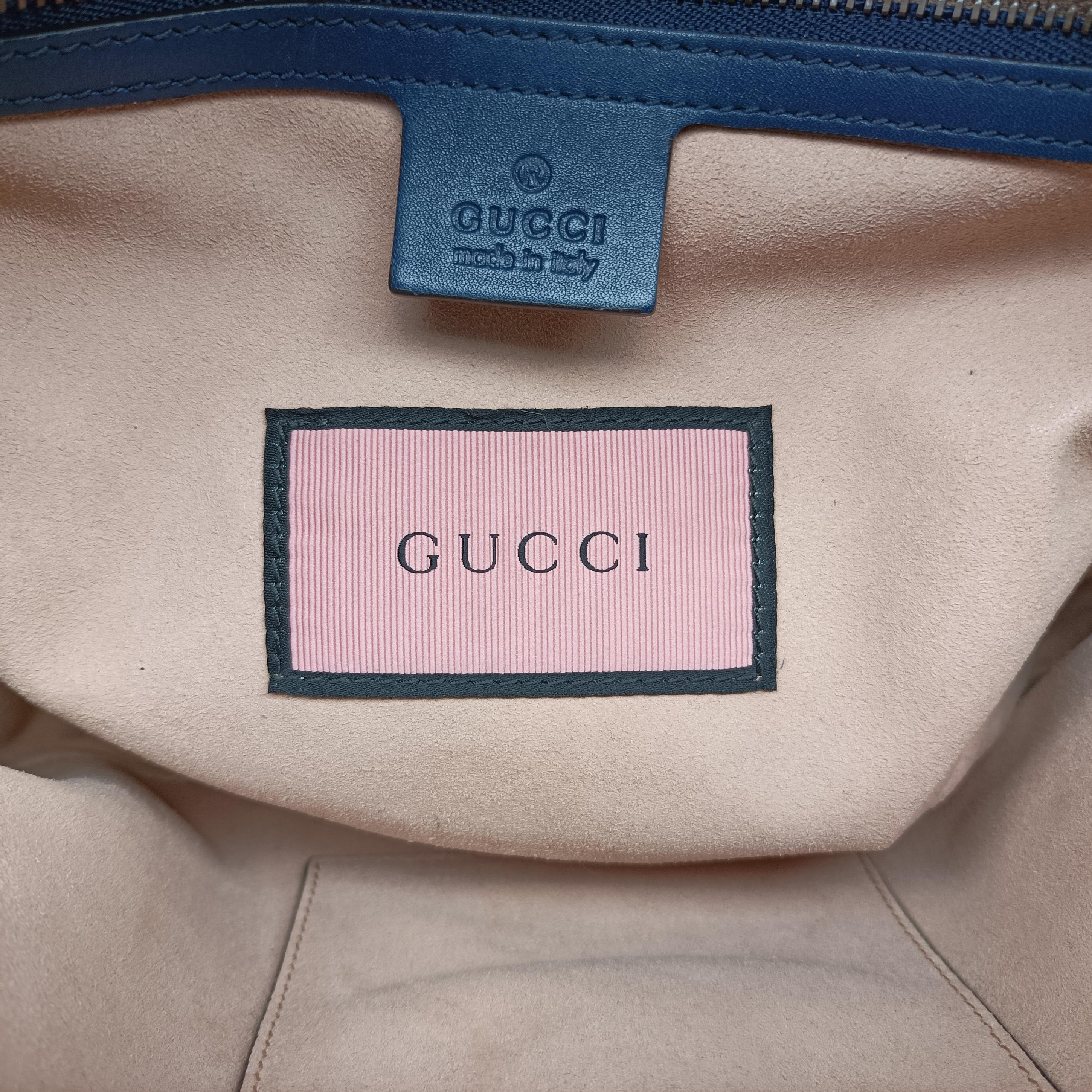 Pre-owned Gucci GG Marmont Blue Leather 443499 shoulderbag | stylenewstar