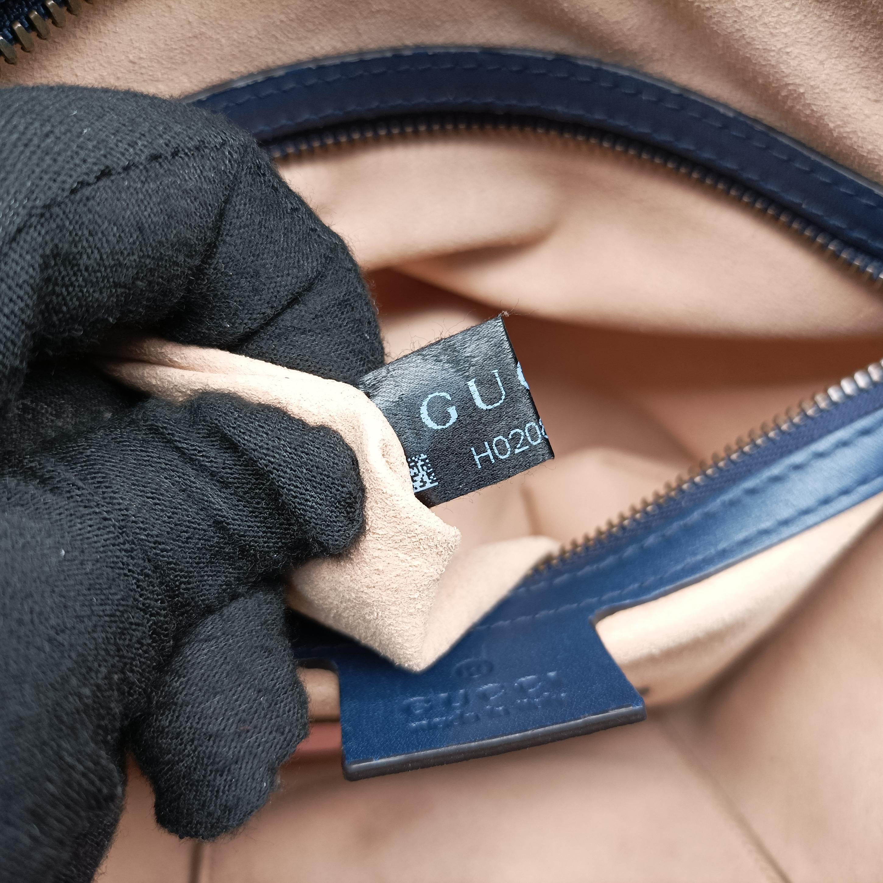 Pre-owned Gucci GG Marmont Blue Leather 443499 shoulderbag | stylenewstar