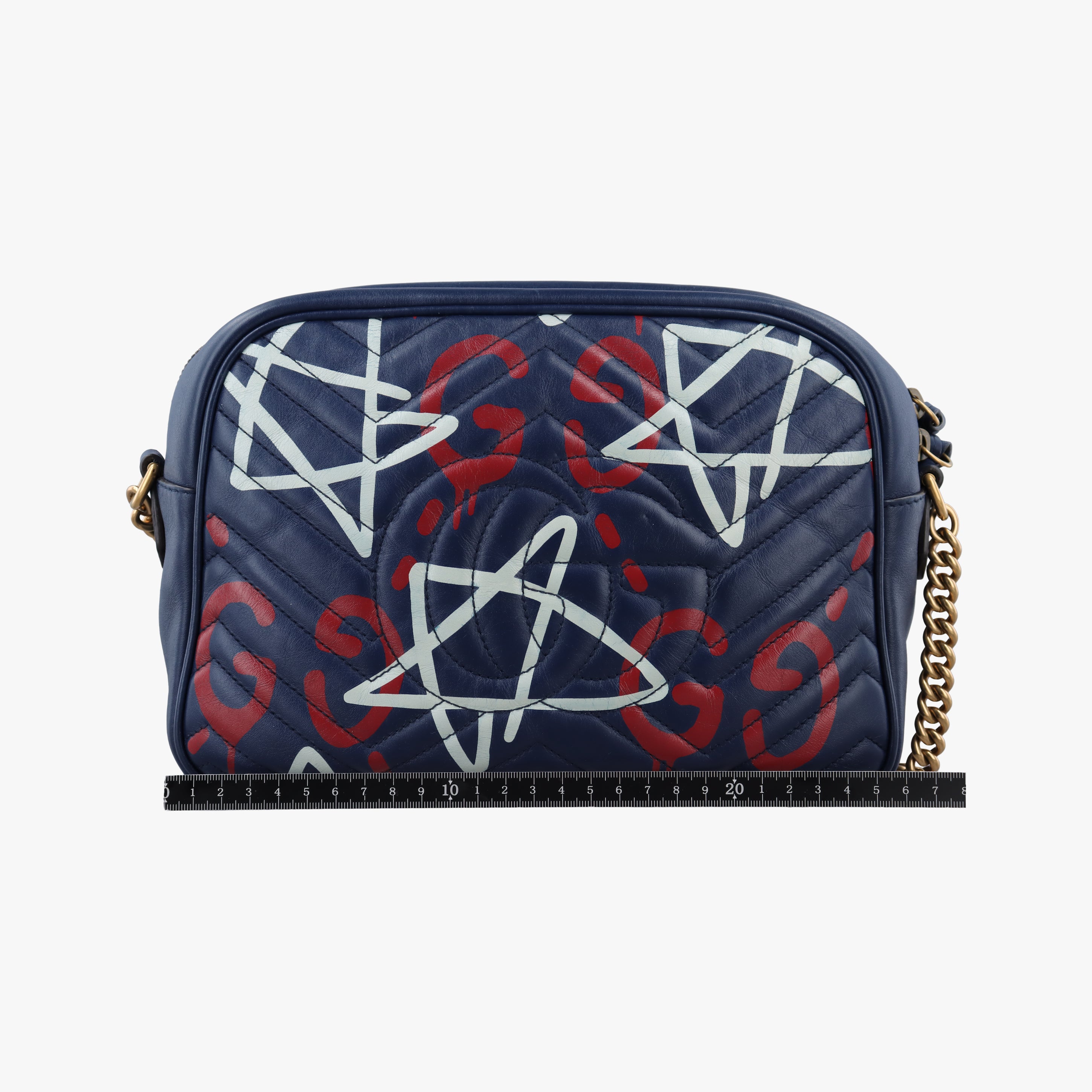 Pre-owned Gucci GG Marmont Blue Leather 443499 shoulderbag | stylenewstar