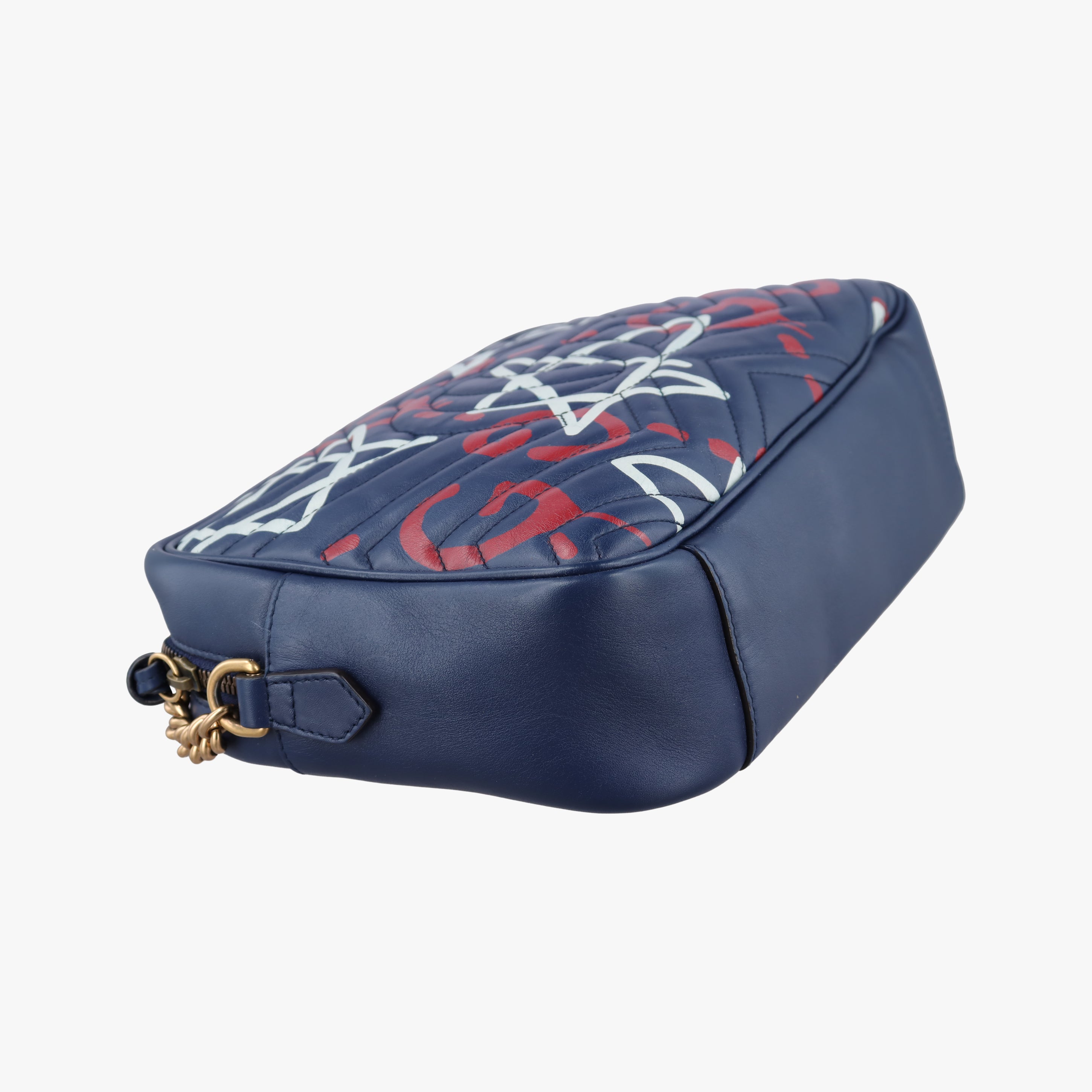 Pre-owned Gucci GG Marmont Blue Leather 443499 shoulderbag | stylenewstar