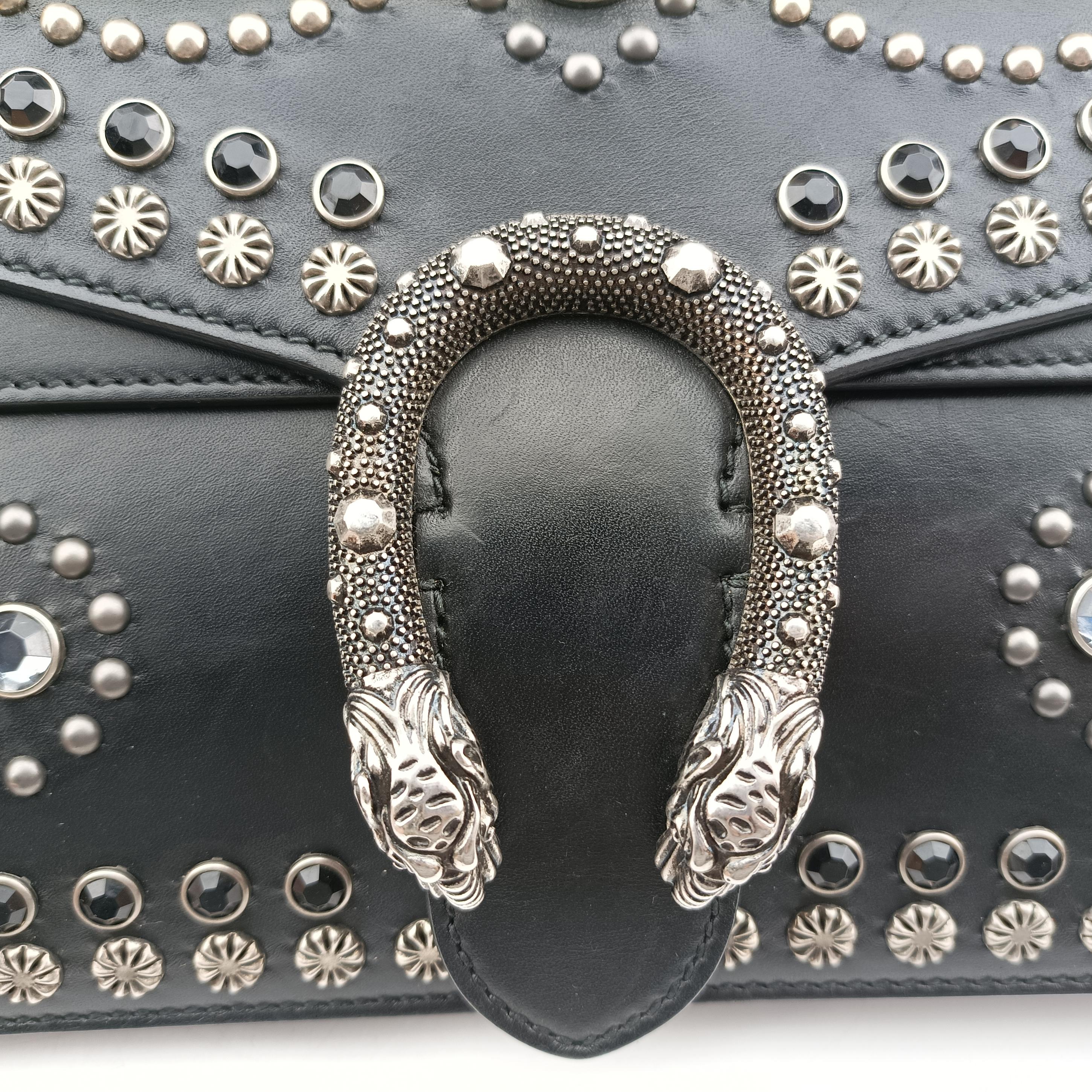 Pre-owned Gucci Dionysus Black Leather 400249 shoulderbag | stylenewstar