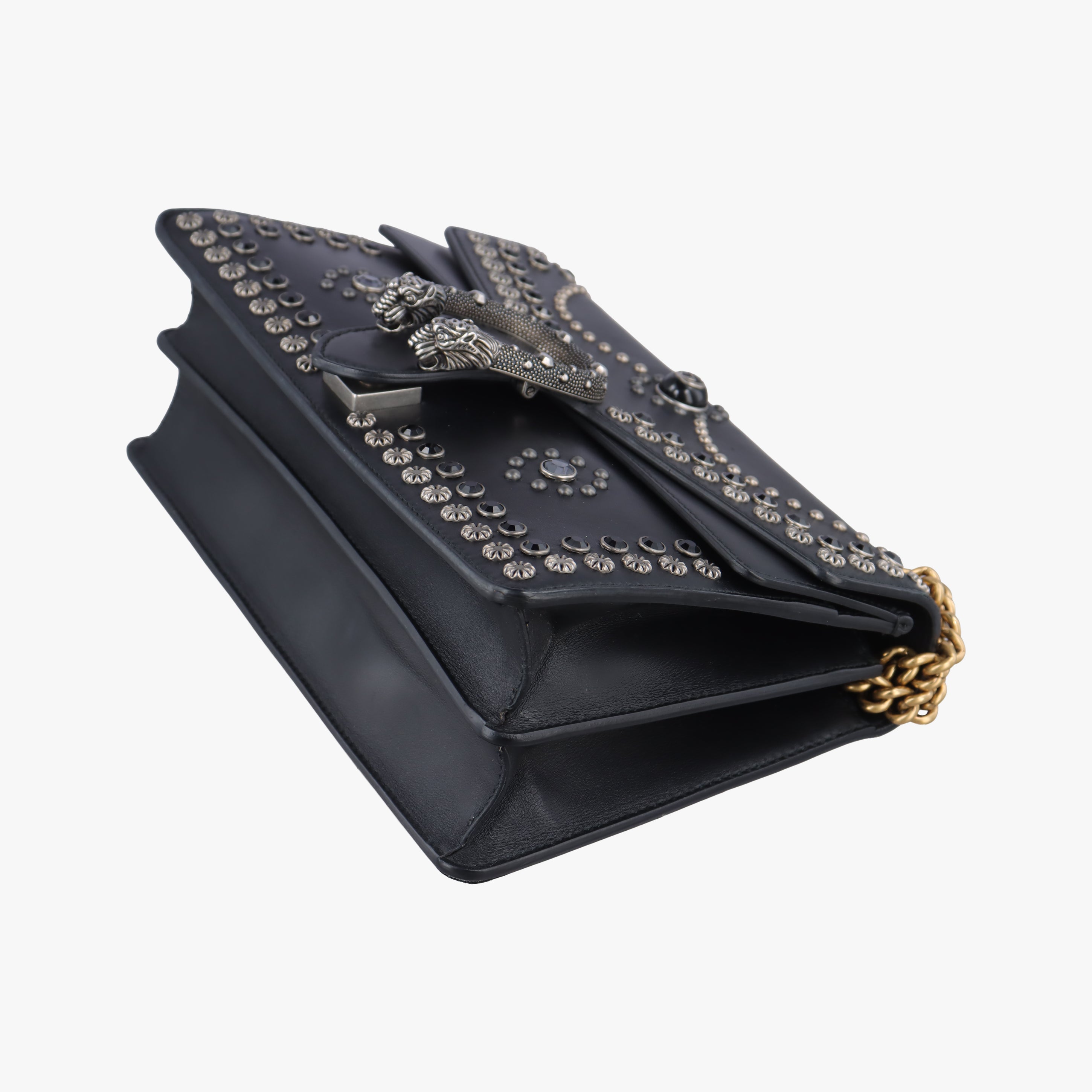 Pre-owned Gucci Dionysus Black Leather 400249 shoulderbag | stylenewstar