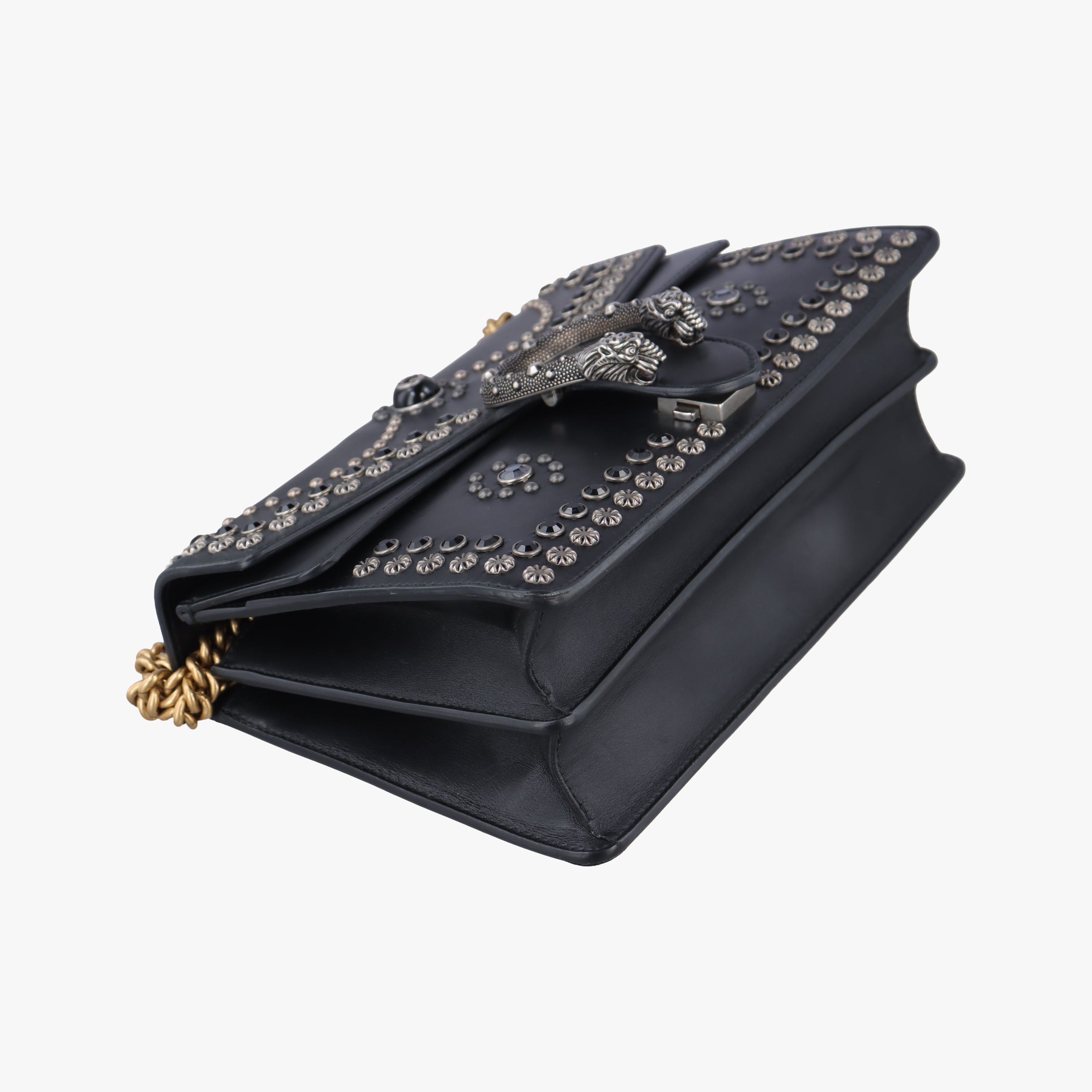 Pre-owned Gucci Dionysus Black Leather 400249 shoulderbag | stylenewstar