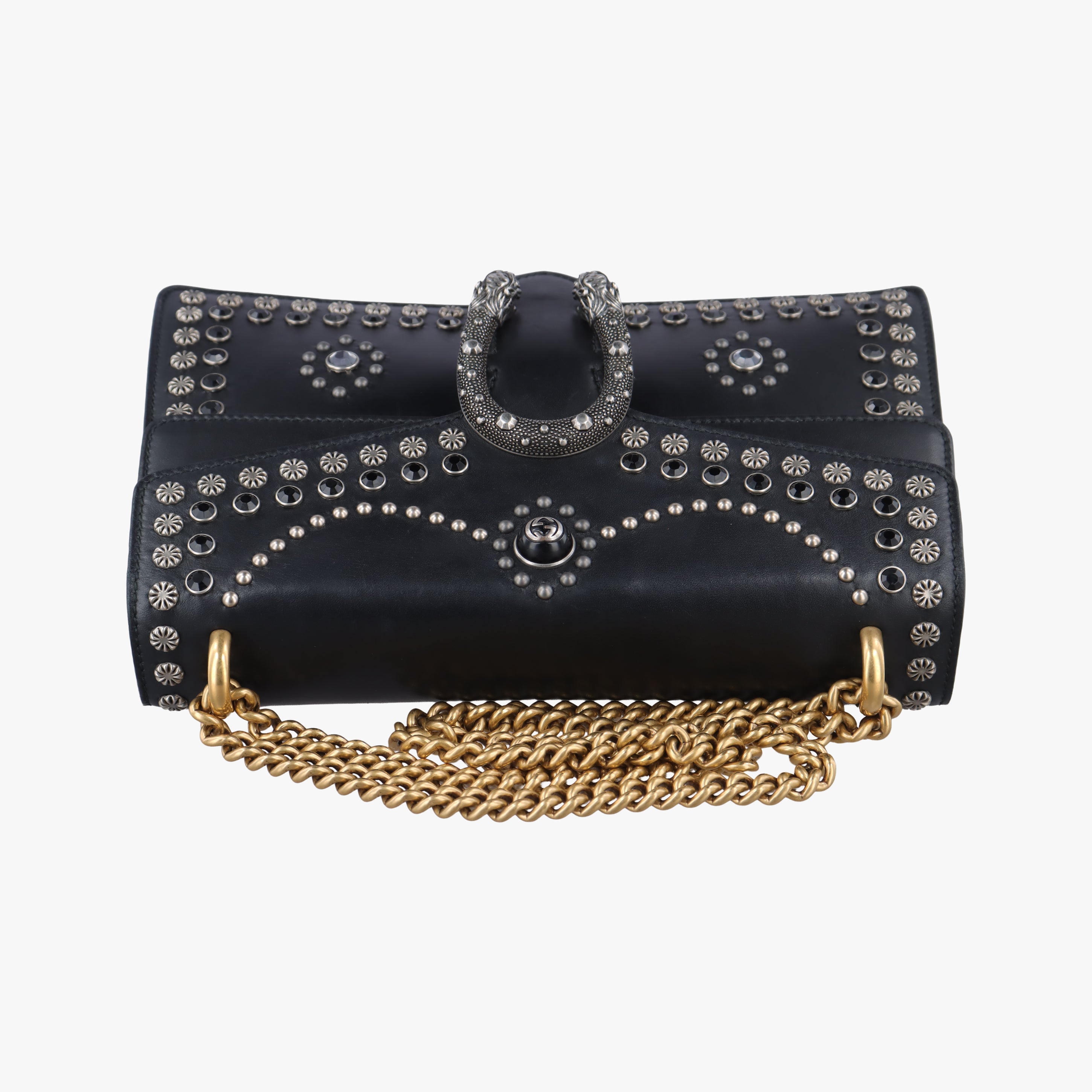 Pre-owned Gucci Dionysus Black Leather 400249 shoulderbag | stylenewstar
