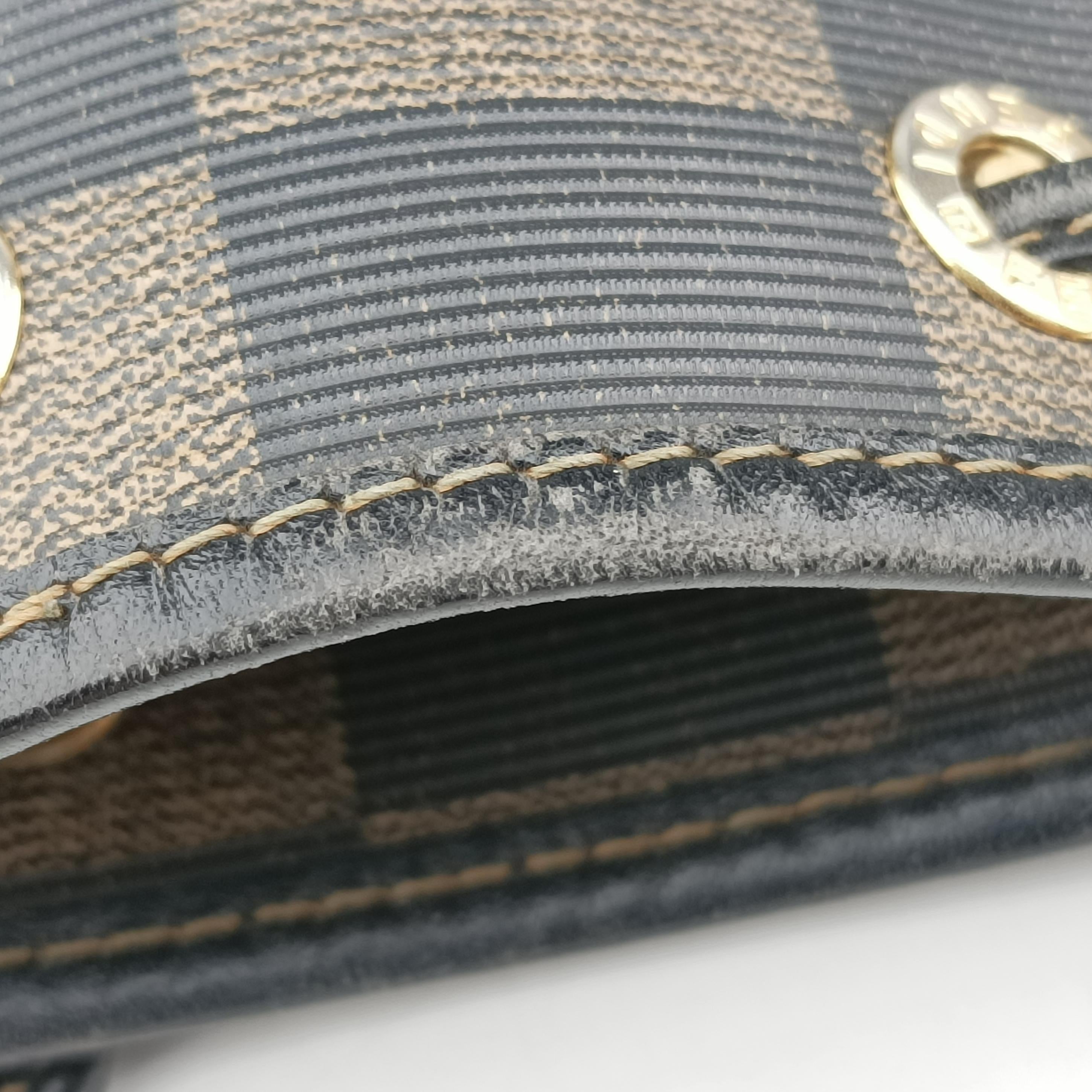 Pre-owned Fendi block check bucket Brown×Black PVC coated canvas 13926 shoulderbag | stylenewstar