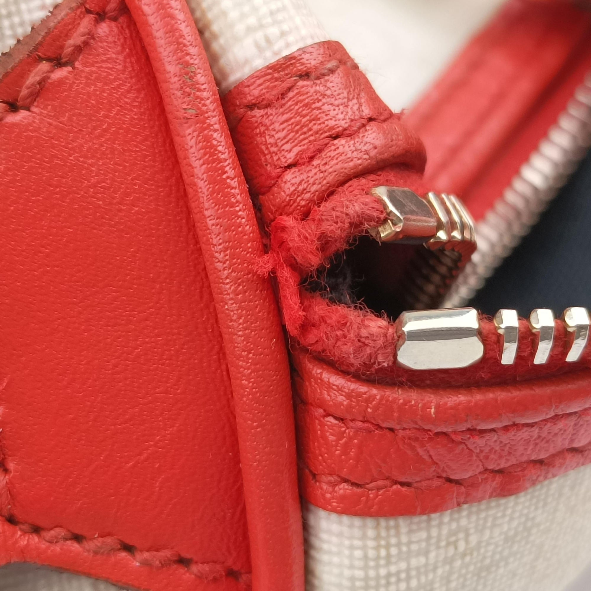 Pre-owned Gucci GG Supreme Joyline White x Black x Orange PVC coated canvas×leather 189895 handbag | stylenewstar