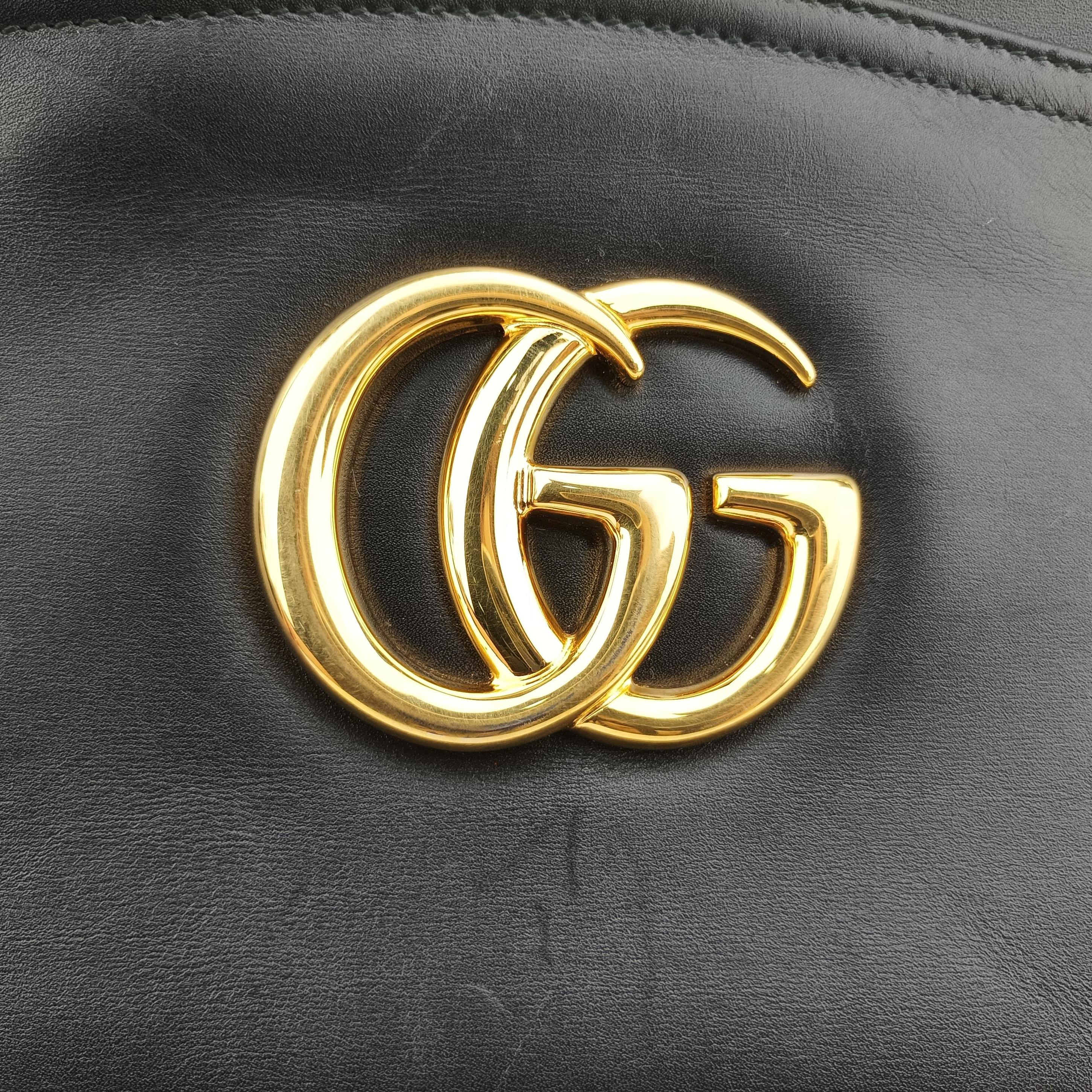 Pre-owned Gucci Arli Black Leather 550130 shoulderbag | stylenewstar