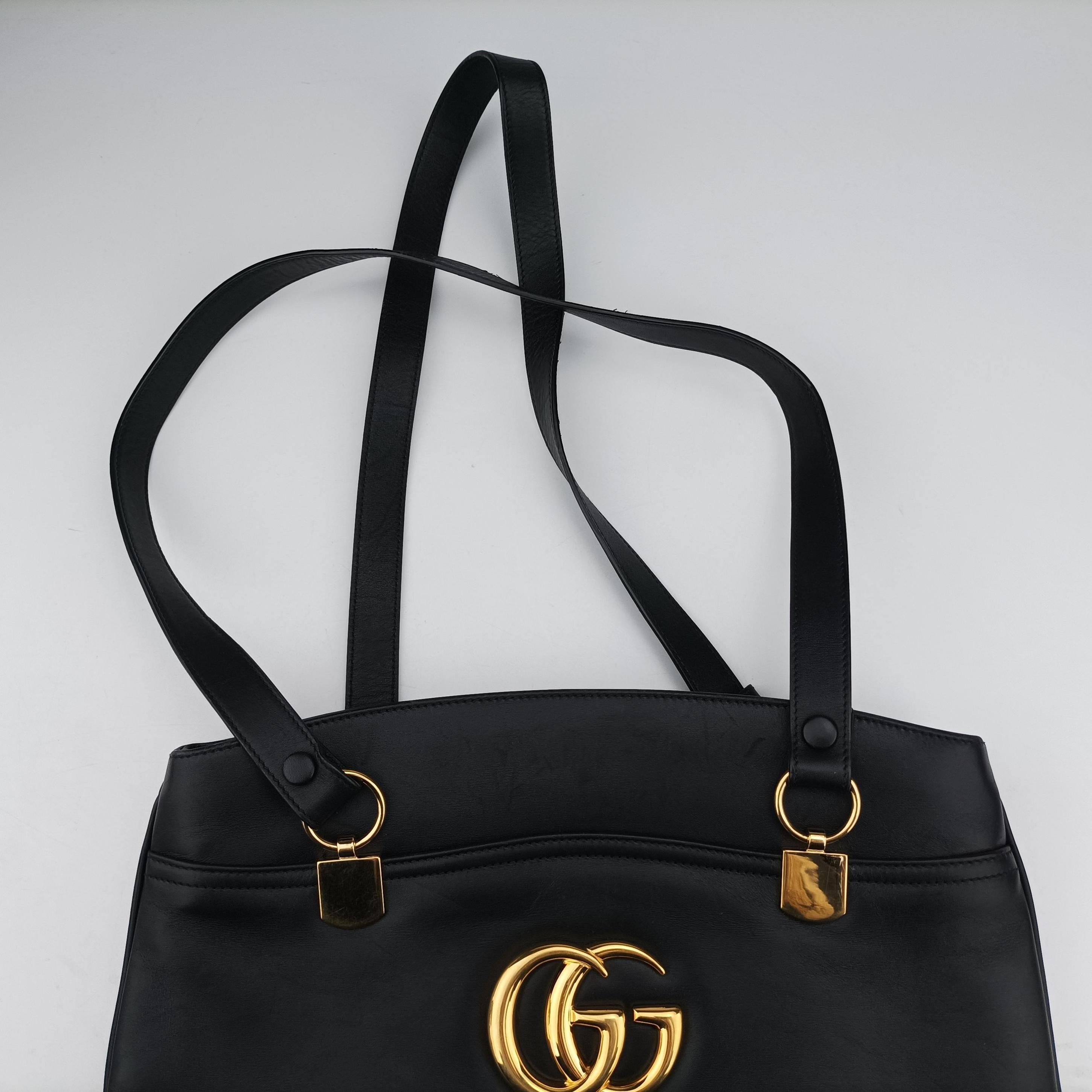 Pre-owned Gucci Arli Black Leather 550130 shoulderbag | stylenewstar