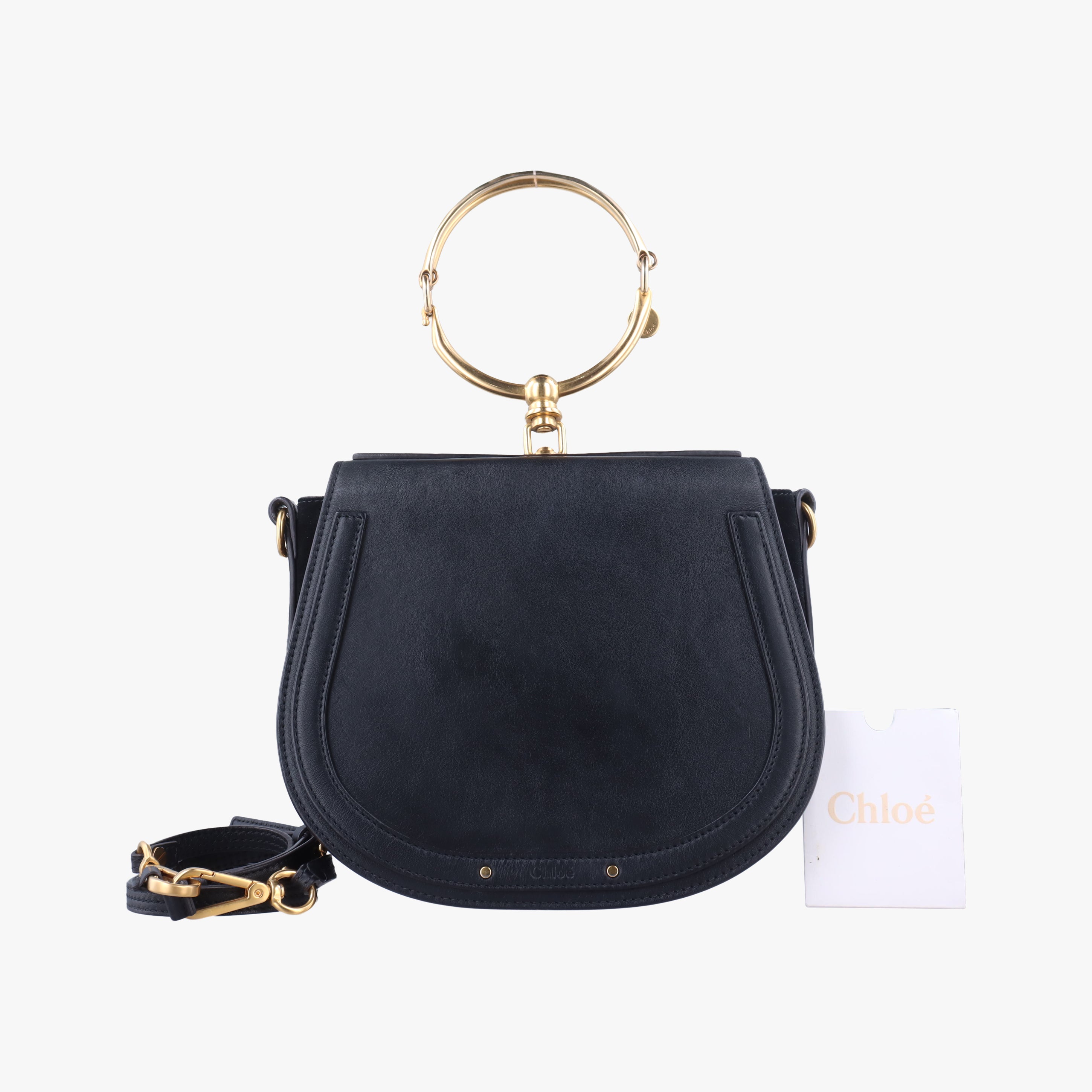 Pre-owned Chloe Bracelet Nile Black Leather  shoulderbag | stylenewstar