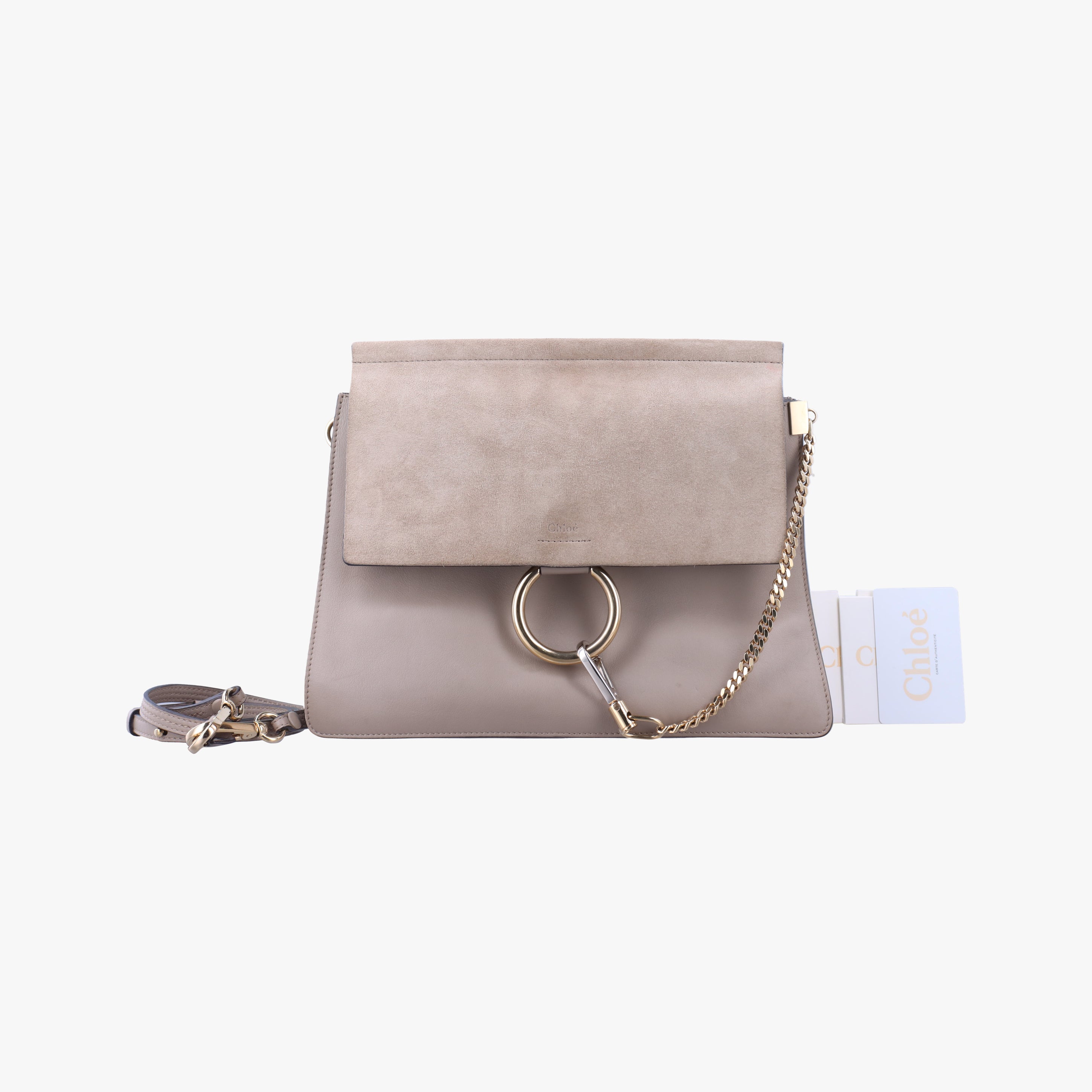 Pre-owned Chloe FAYE Grey Suede × leather  shoulderbag | stylenewstar