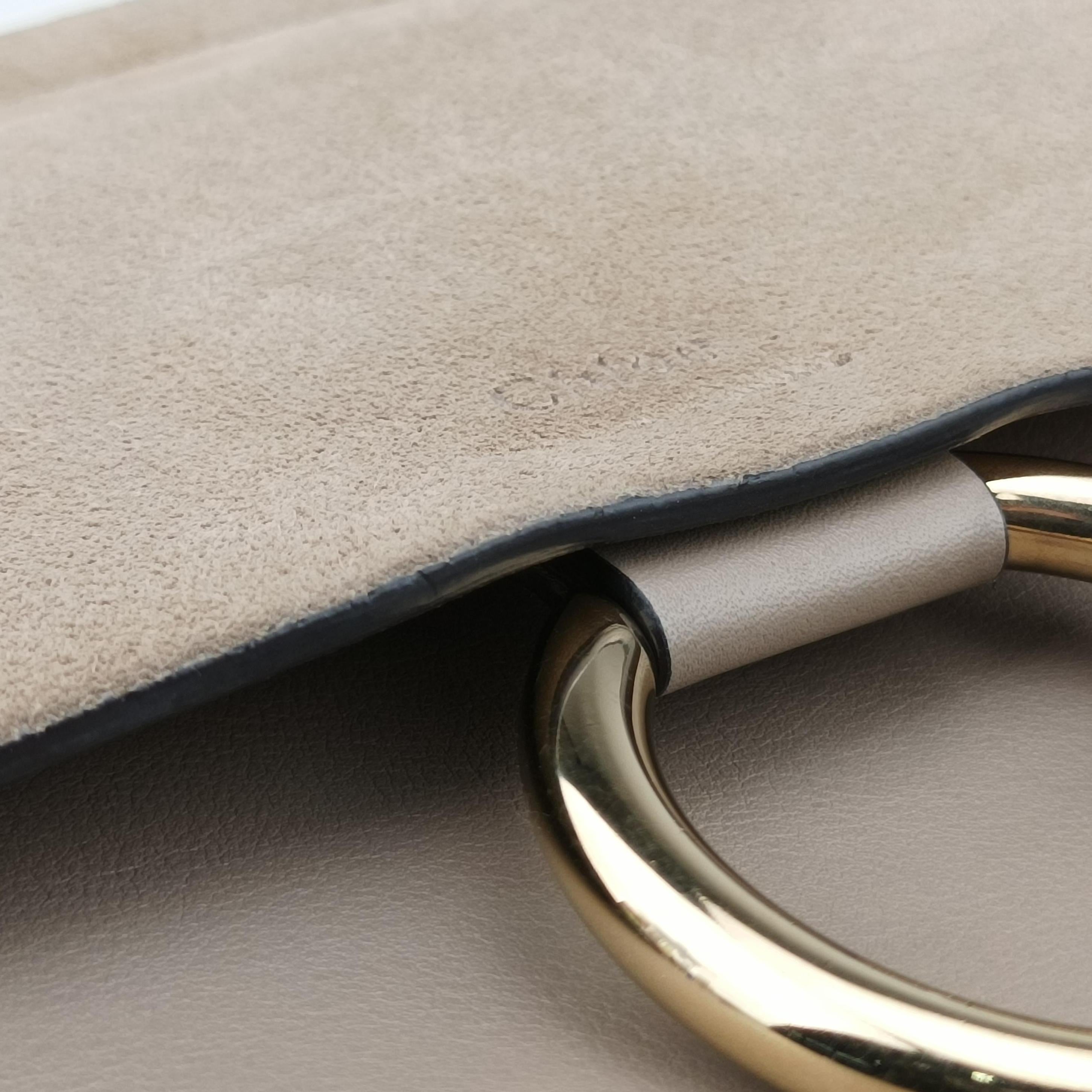 Pre-owned Chloe FAYE Grey Suede × leather  shoulderbag | stylenewstar