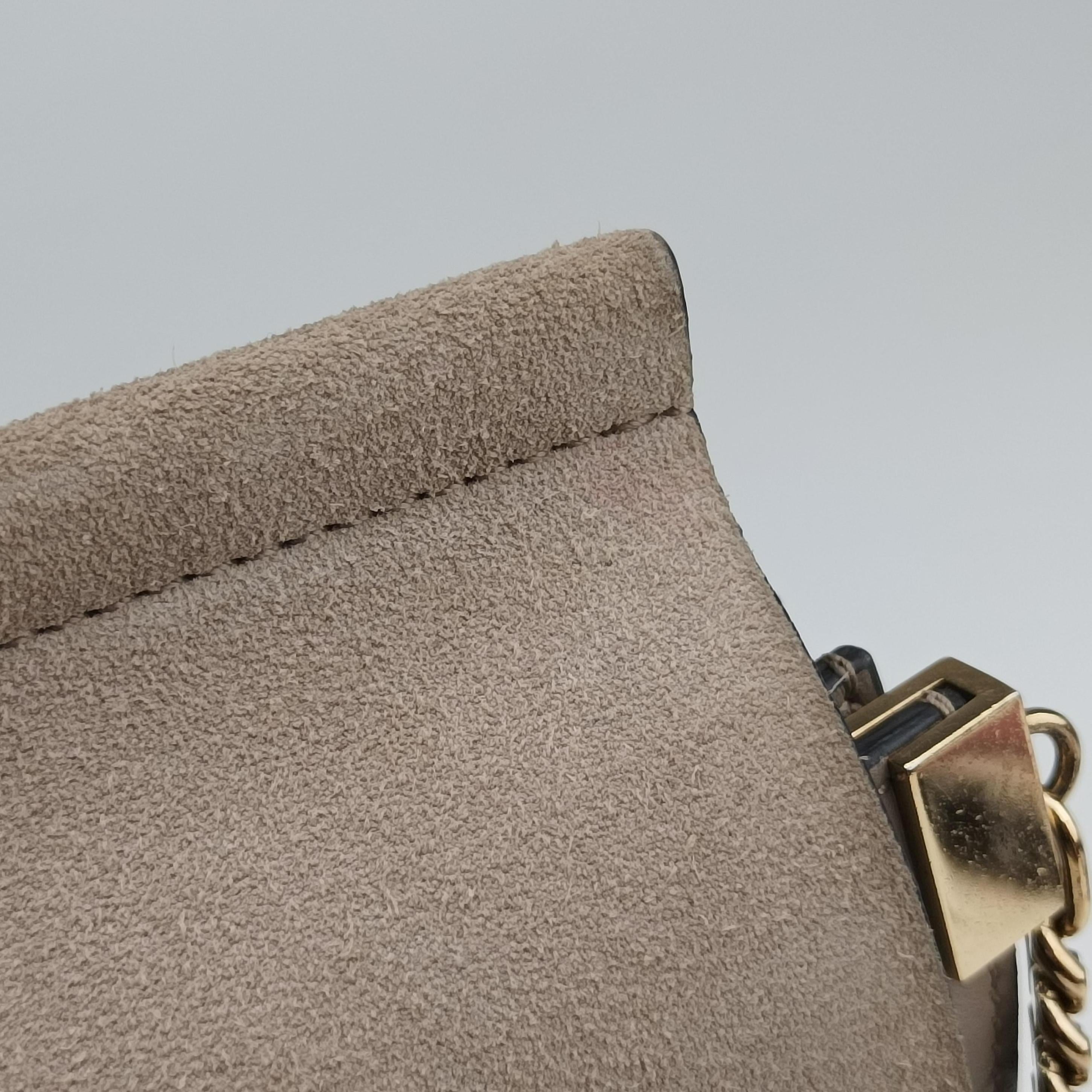 Pre-owned Chloe FAYE Grey Suede × leather  shoulderbag | stylenewstar