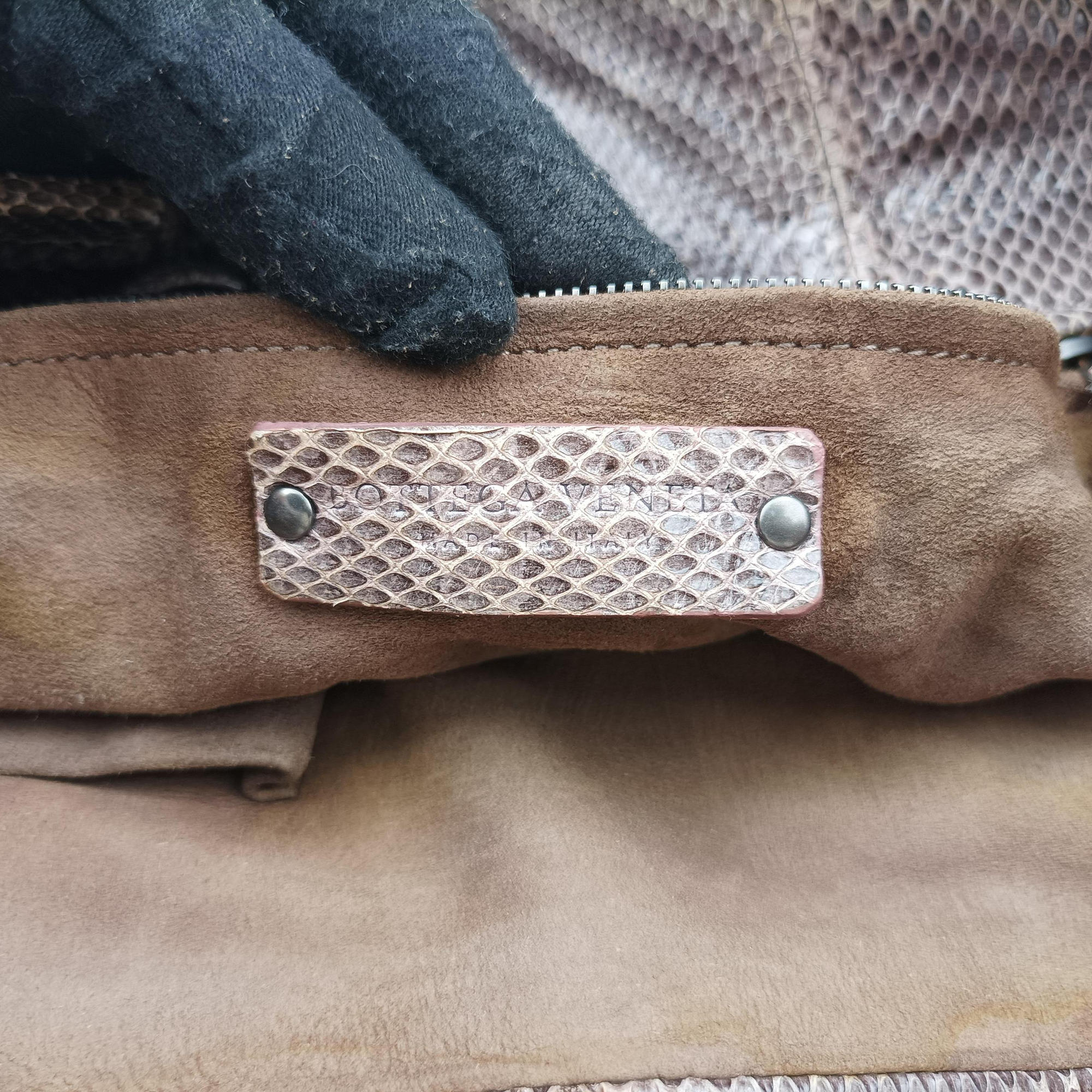 Pre-owned Bottega Veneta Intrecciato pink×Multicolour Lambskin x Snakeskin  shoulderbag | stylenewstar