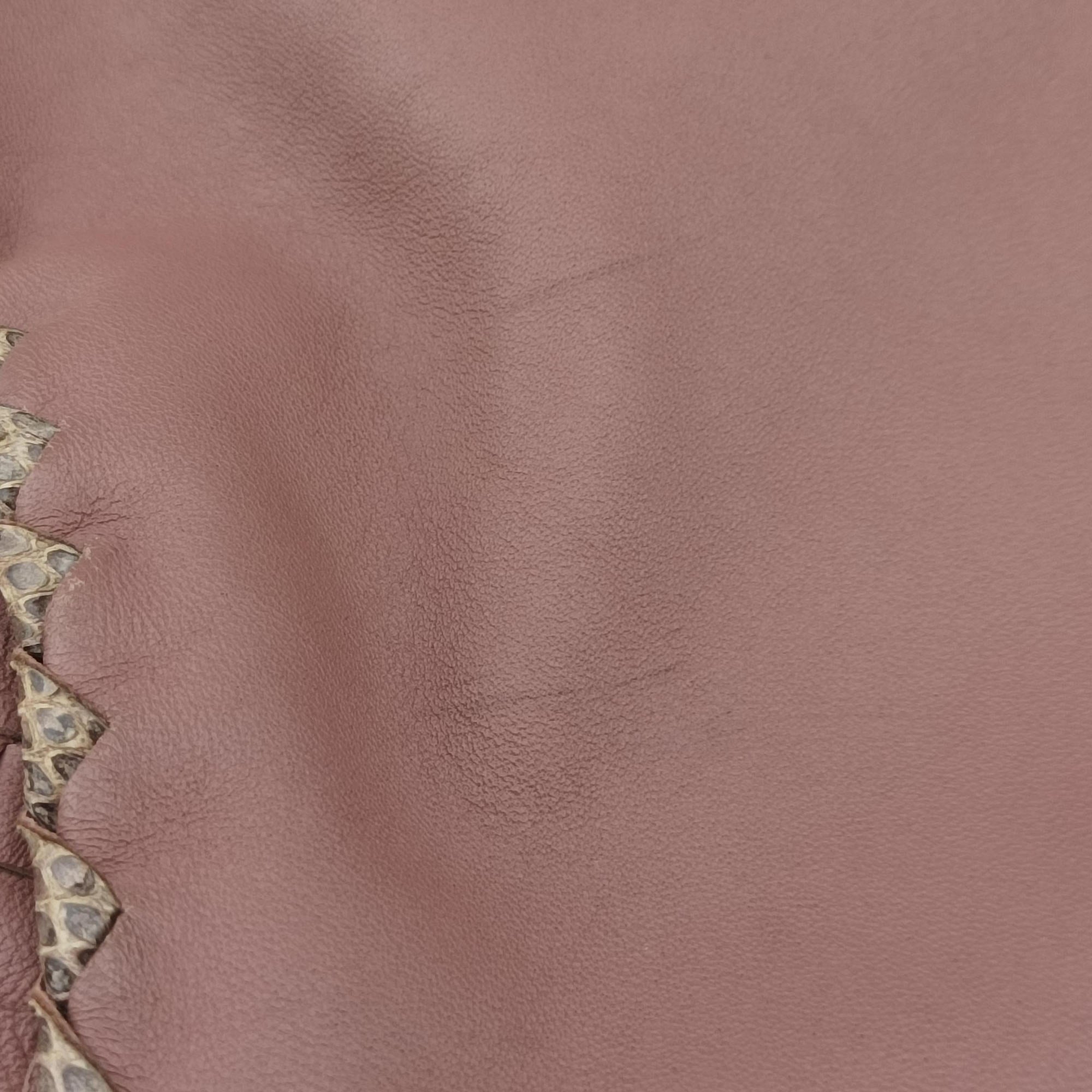 Pre-owned Bottega Veneta Intrecciato pink×Multicolour Lambskin x Snakeskin  shoulderbag | stylenewstar