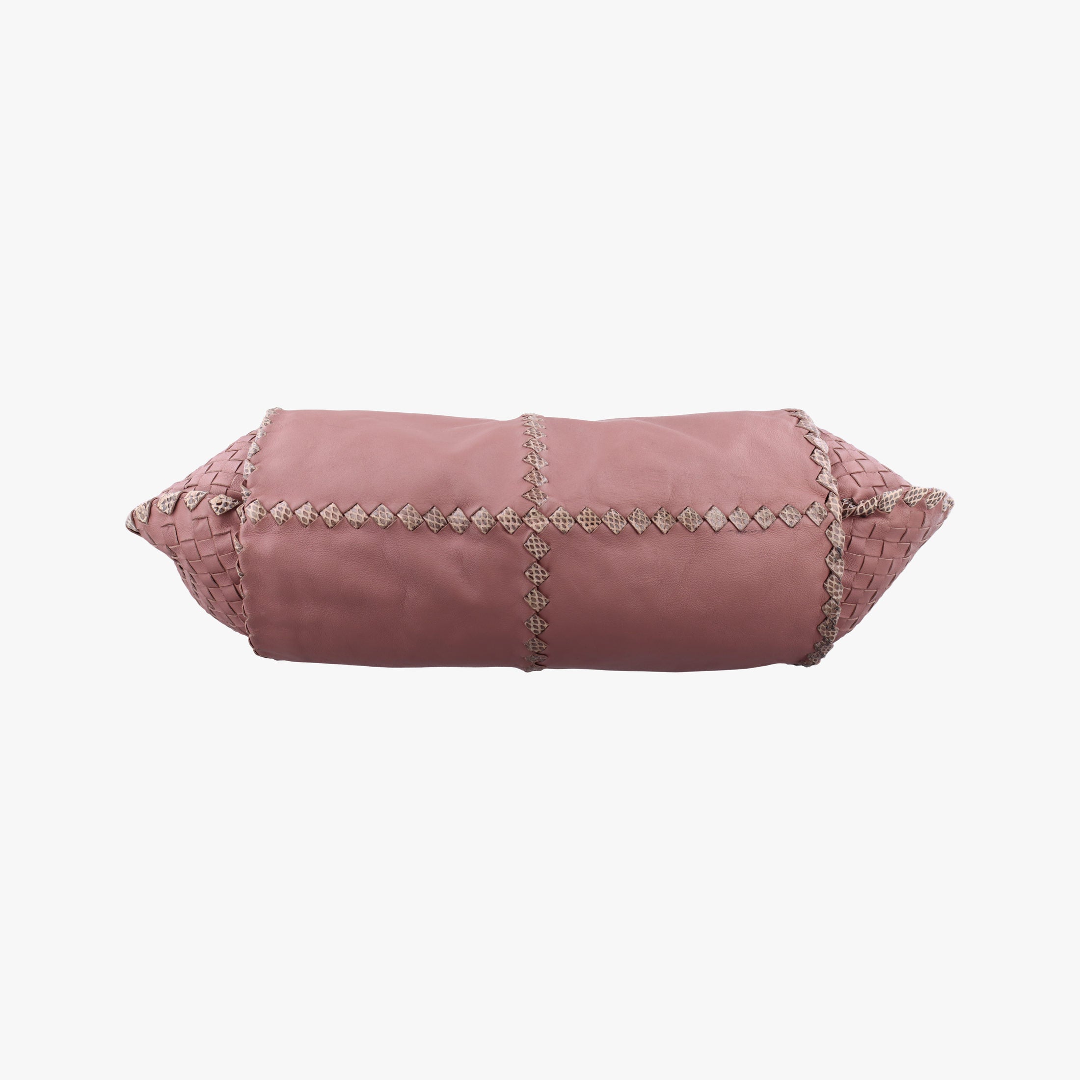 Pre-owned Bottega Veneta Intrecciato pink×Multicolour Lambskin x Snakeskin  shoulderbag | stylenewstar