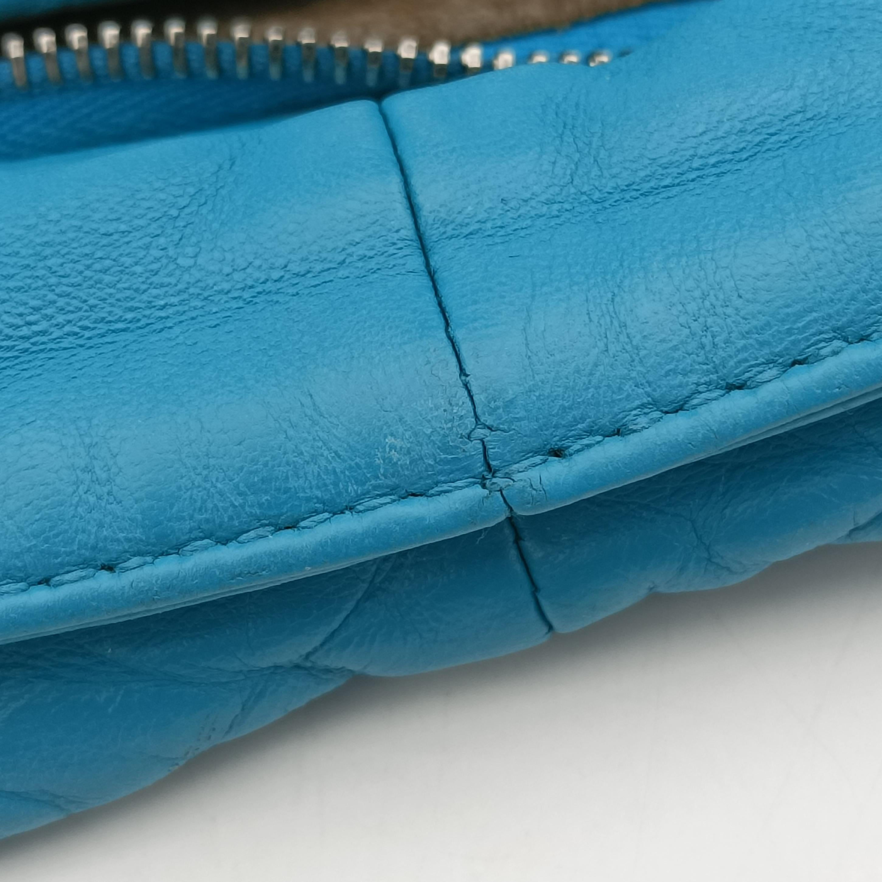 Pre-owned Bottega Veneta Intrecciato Blue lambskin  handbag | stylenewstar