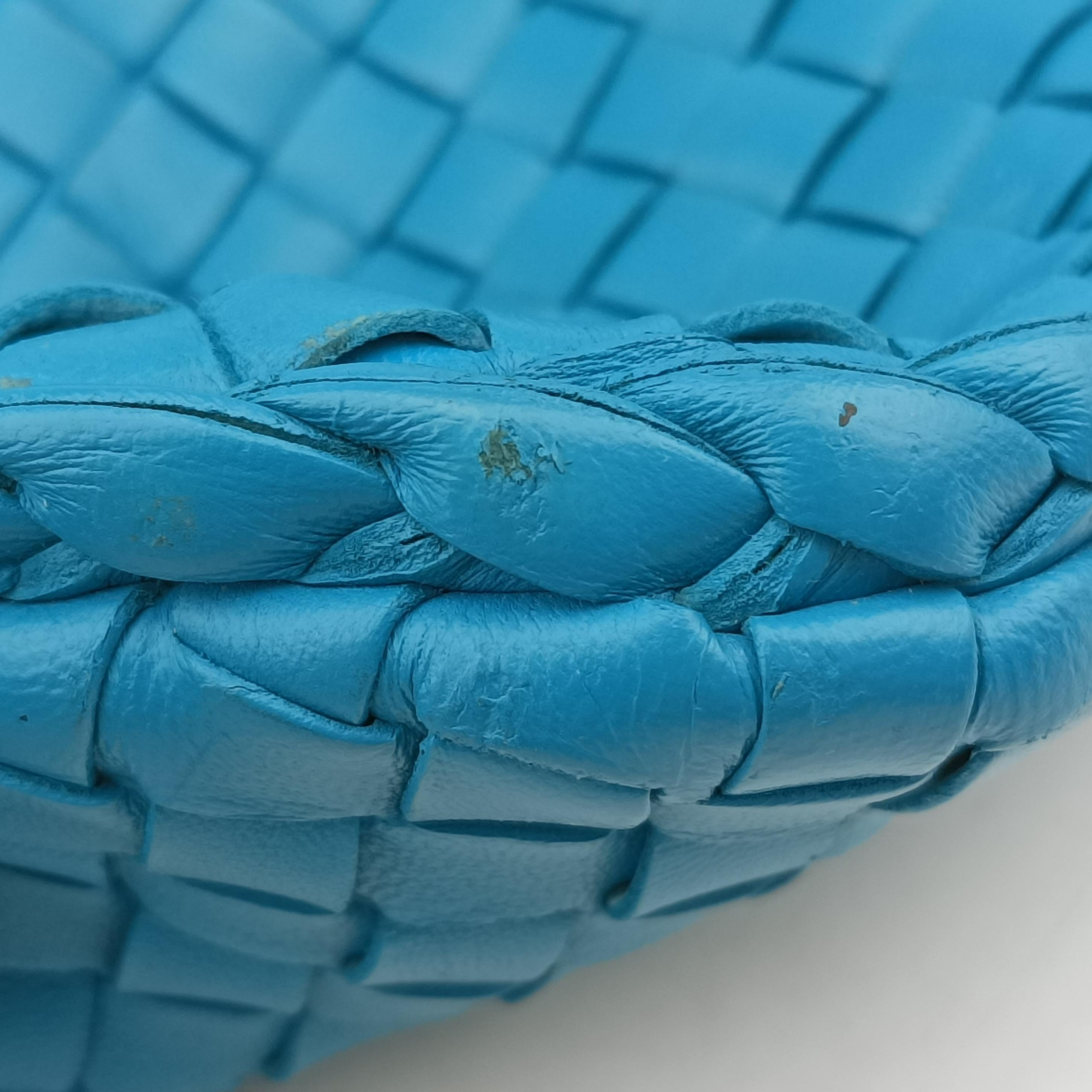 Pre-owned Bottega Veneta Intrecciato Blue lambskin  handbag | stylenewstar