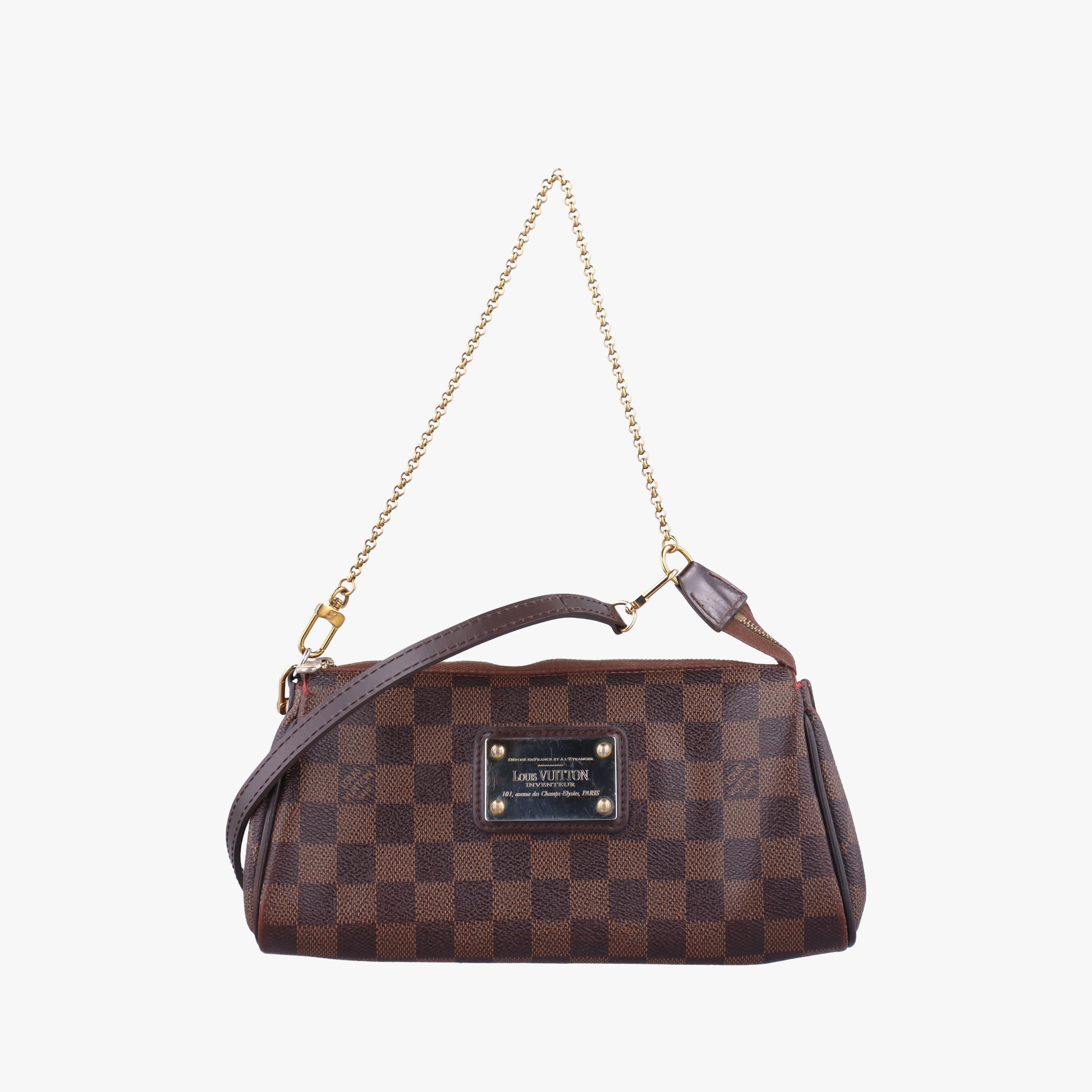 Pre-owned Louis Vuitton EVA EBENE Damier Canvas N55213 shoulderbag | stylenewstar