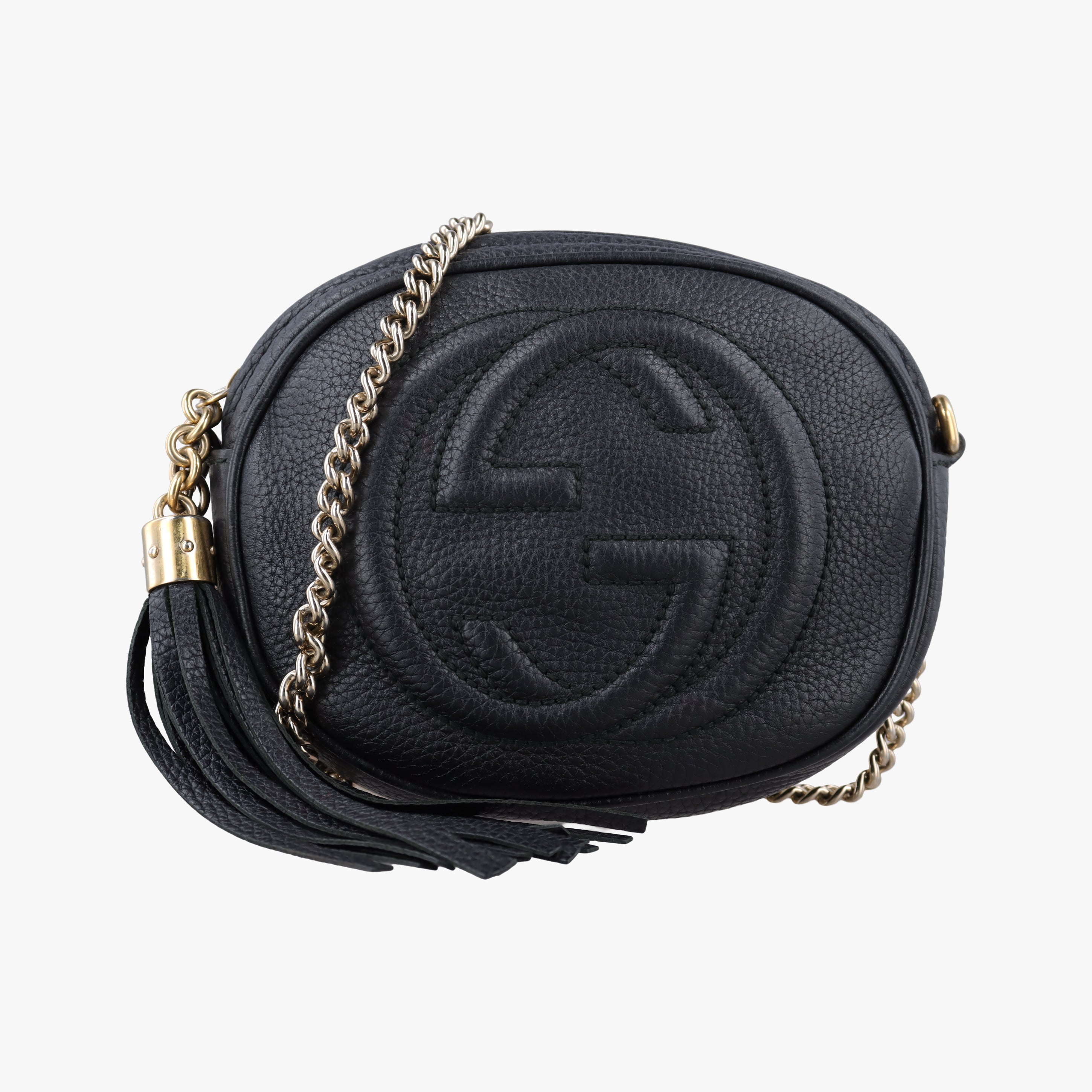 Pre-owned Gucci Soho Black Leather 353965 shoulderbag | stylenewstar