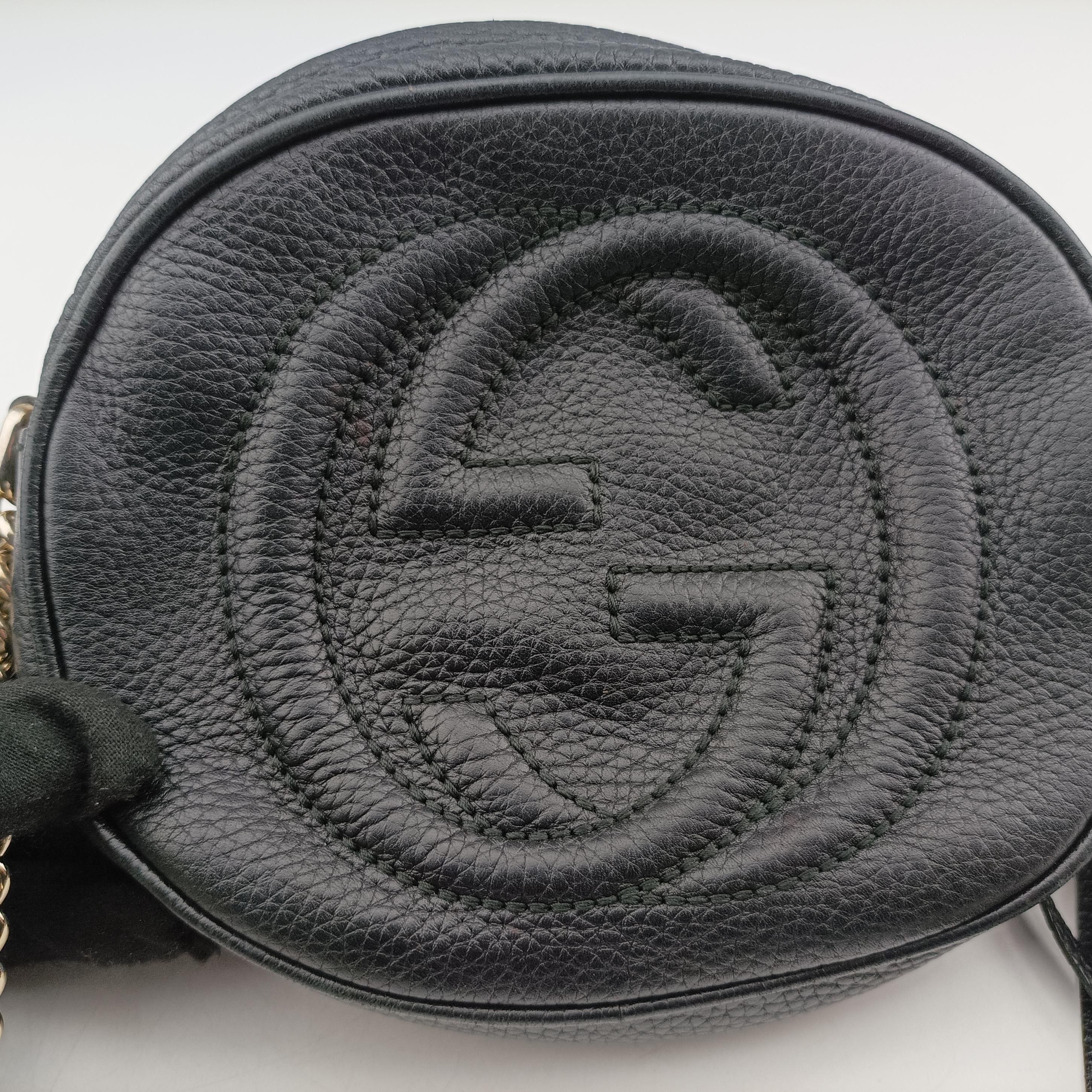 Pre-owned Gucci Soho Black Leather 353965 shoulderbag | stylenewstar
