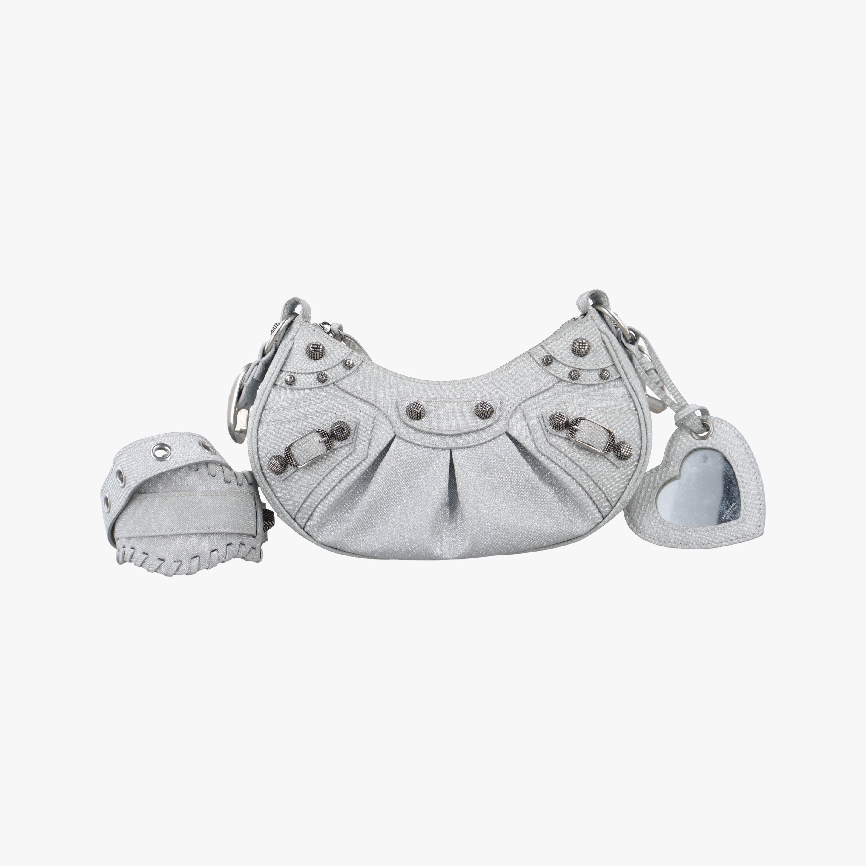 Vintage Balenciaga Le Cagole Silver Sparkling Fabric  shoulderbag | stylenewstar