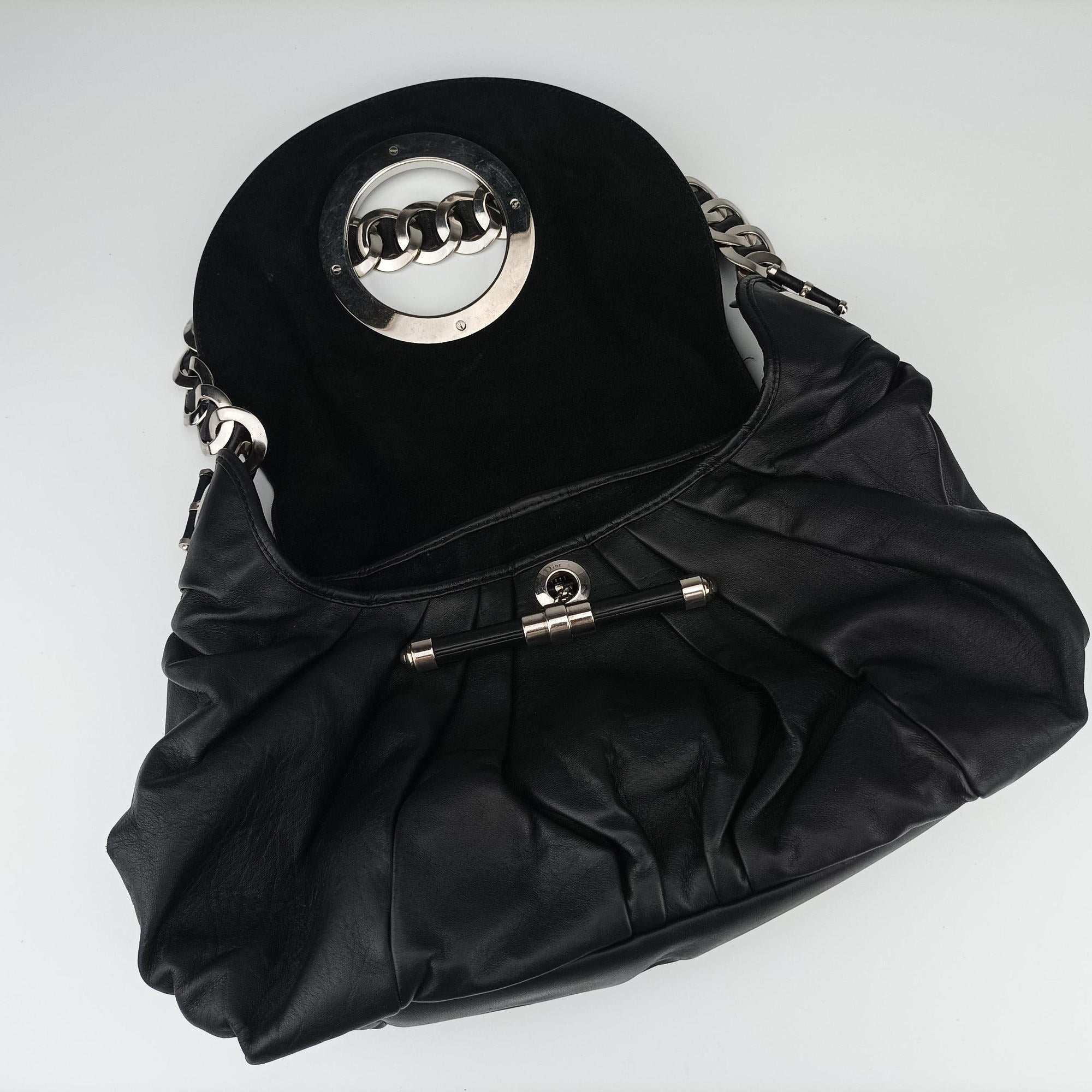 Pre-owned Christian Dior Jazz Club Black leather  shoulderbag | stylenewstar