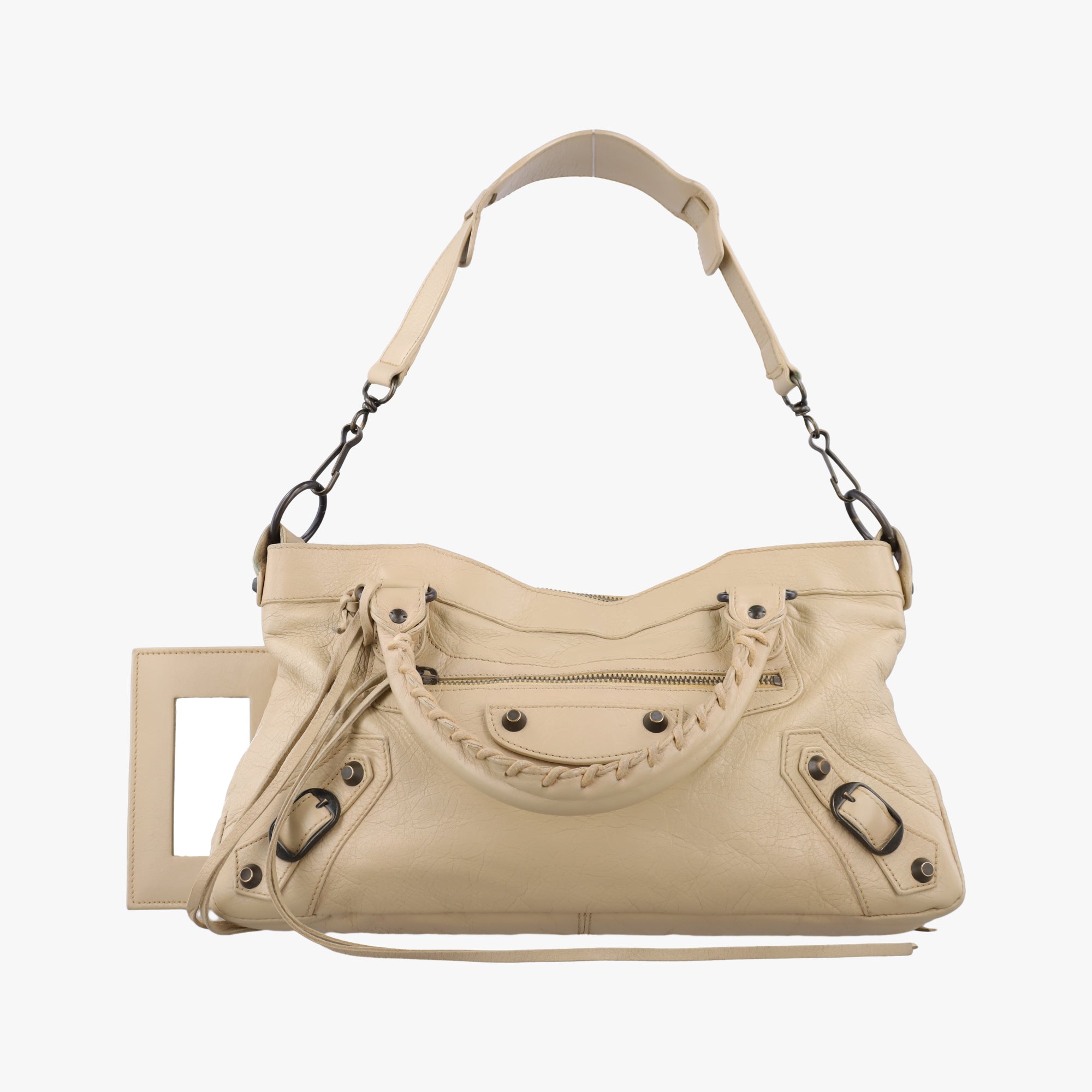 Pre-owned Balenciaga The First Beige lambskin  shoulderbag | stylenewstar