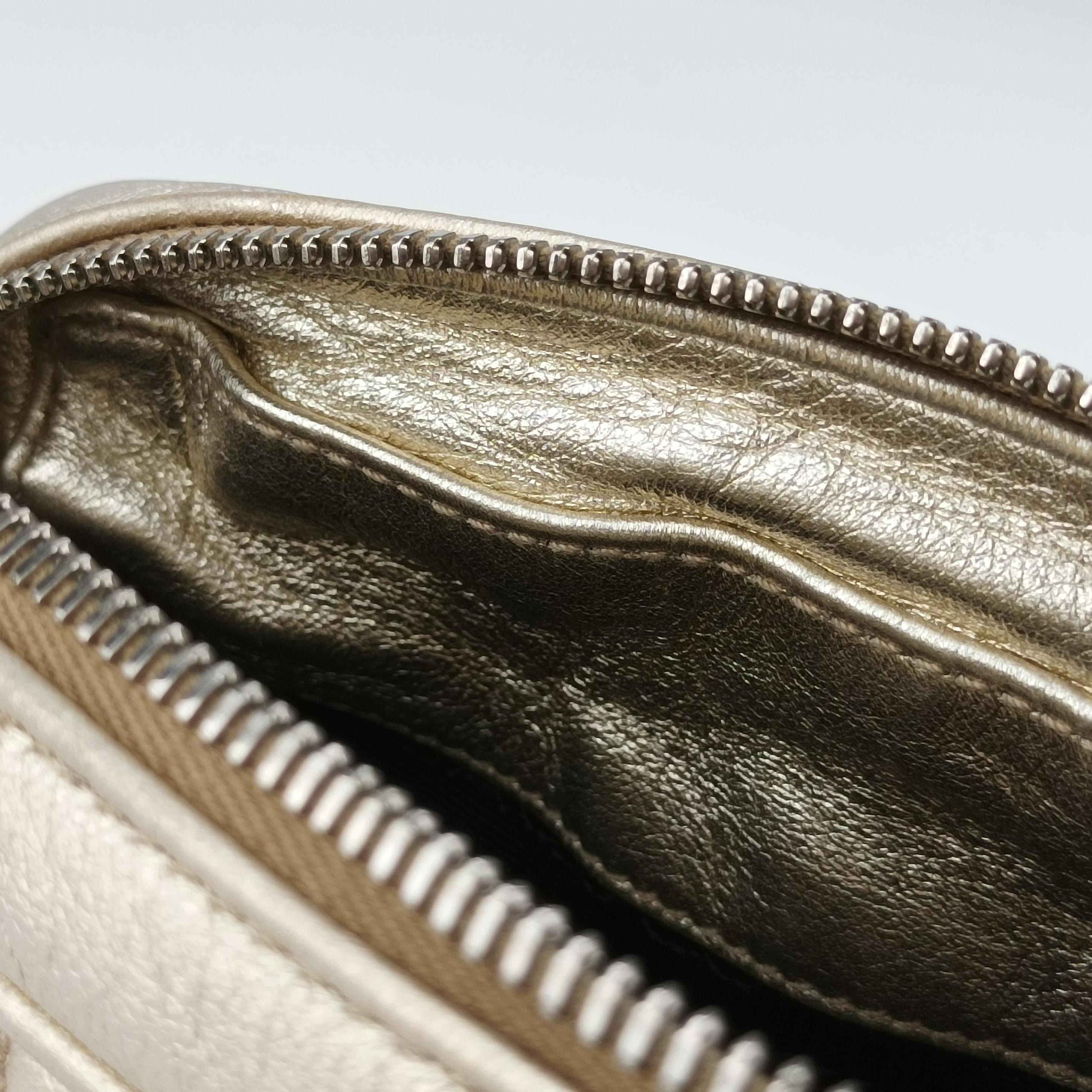 Pre-owned Prada Diagramme Golden Leather 1BH084 shoulderbag | stylenewstar