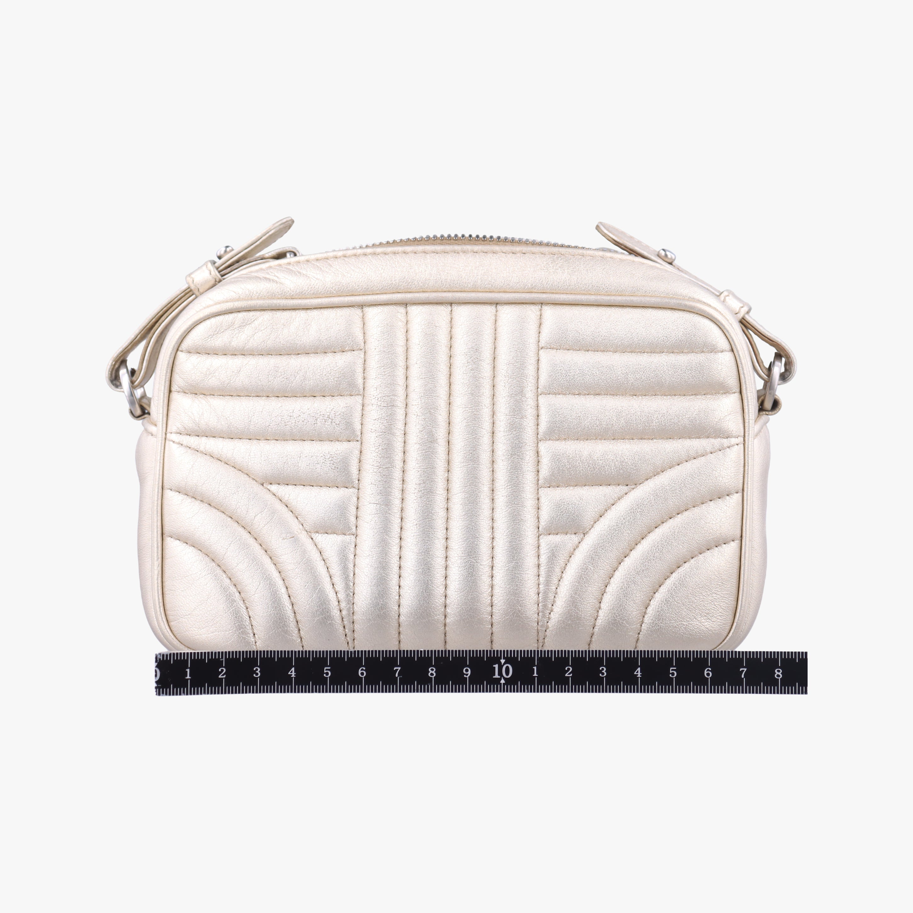 Pre-owned Prada Diagramme Golden Leather 1BH084 shoulderbag | stylenewstar
