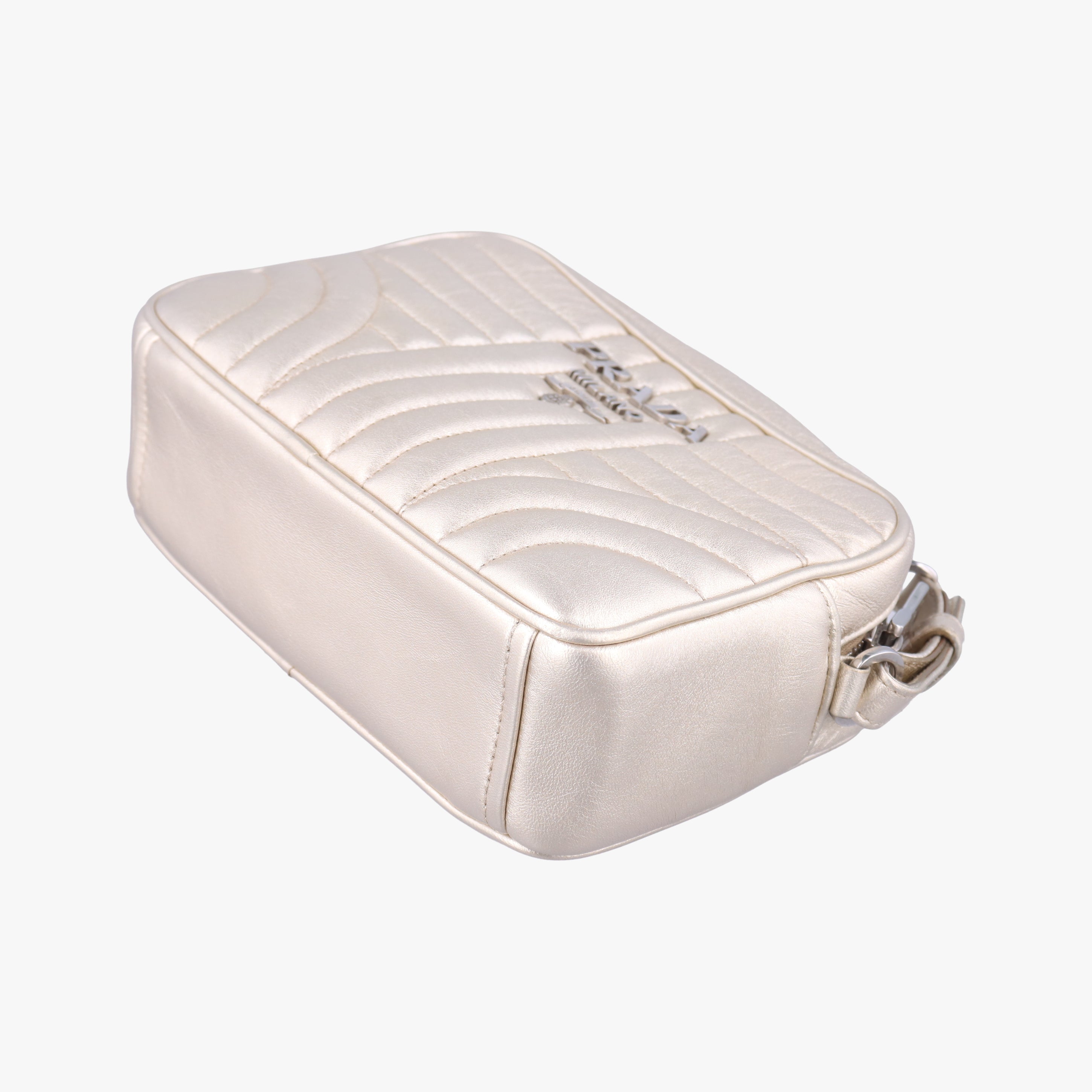 Pre-owned Prada Diagramme Golden Leather 1BH084 shoulderbag | stylenewstar